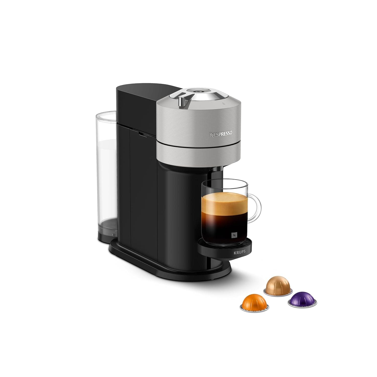 Nespresso vertuo next xn910b40 coffee machine by krups, grey