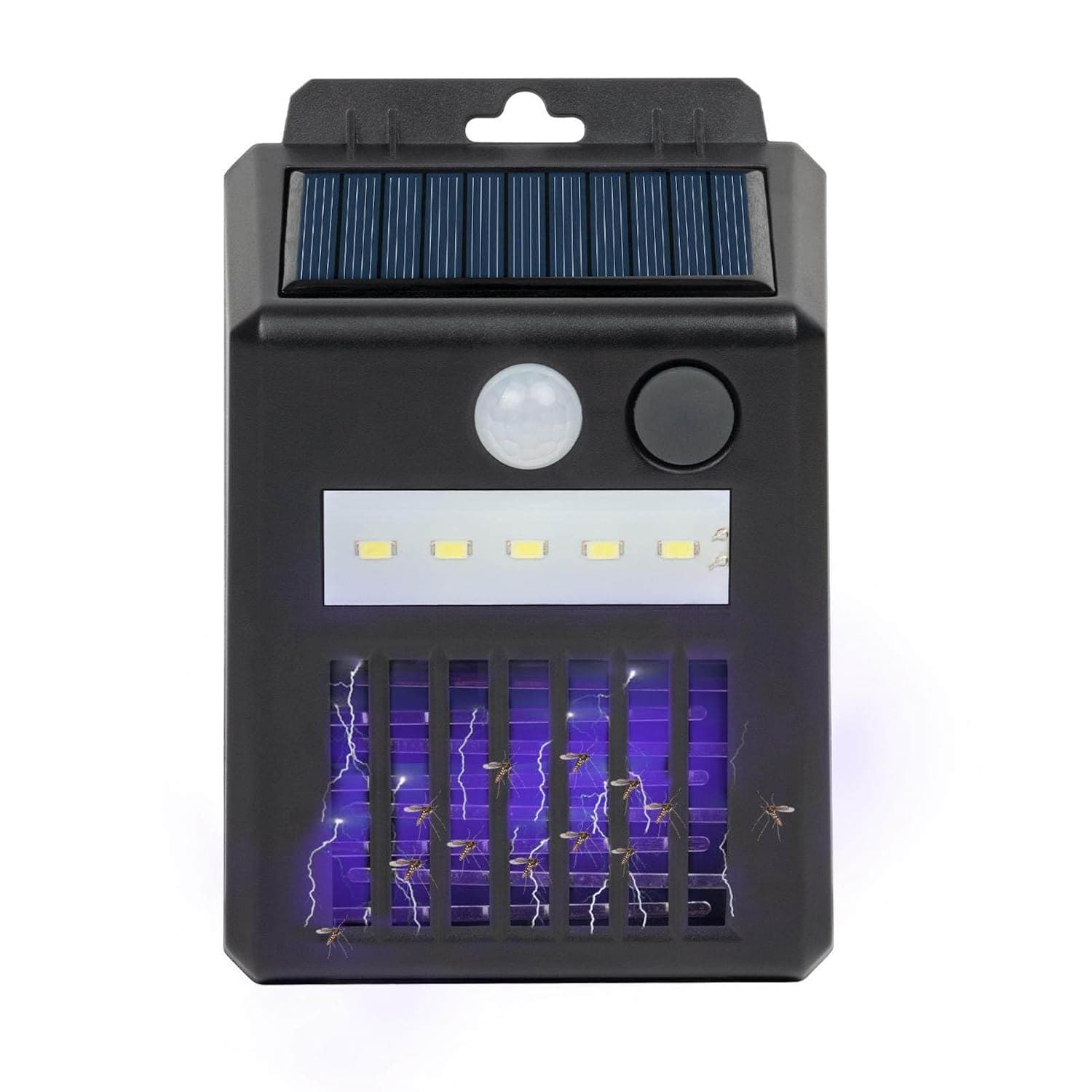 HELEMIY Solar Bug Zapper Outdoor, Motion Sensor Light with Mosquito Trap Flying Insect Trap for Killing MosquitoGnatMothFruit Flies Bug Catcher Perfect for PatioYardPorchFence