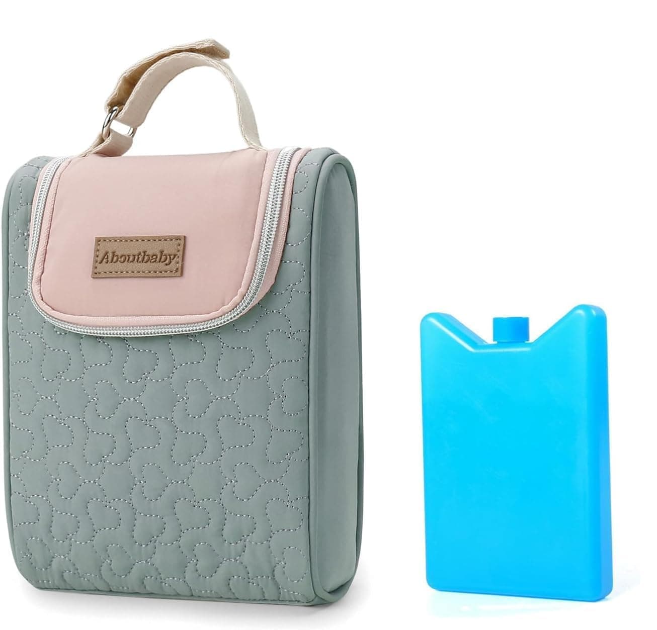 Breastmilk Cooler Bag with Ice Pack, Insulated Bottle Bag, Breast Milk on the Go Strap, for Nursing Mom Daycare, Baby Bags for Mothers, Green, 15.5*7*21cm, Breastmilk Cooler Bag