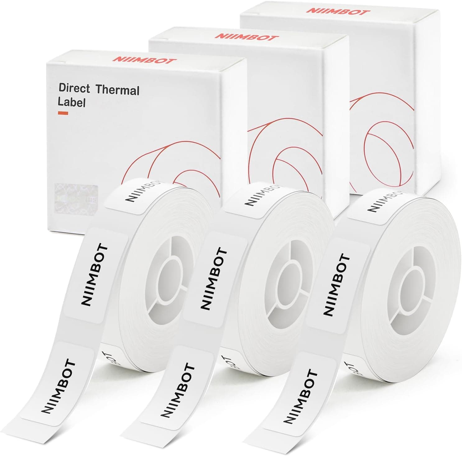 NIIMBOT D11 Label Maker Tape D110 Labels 3Rolls, Self-Adhesive Labeling Tape Replacement 0.59" X 1.18" (15 X 30mm) White Label Refills for Home Office, 585 Labels/3Rolls, White