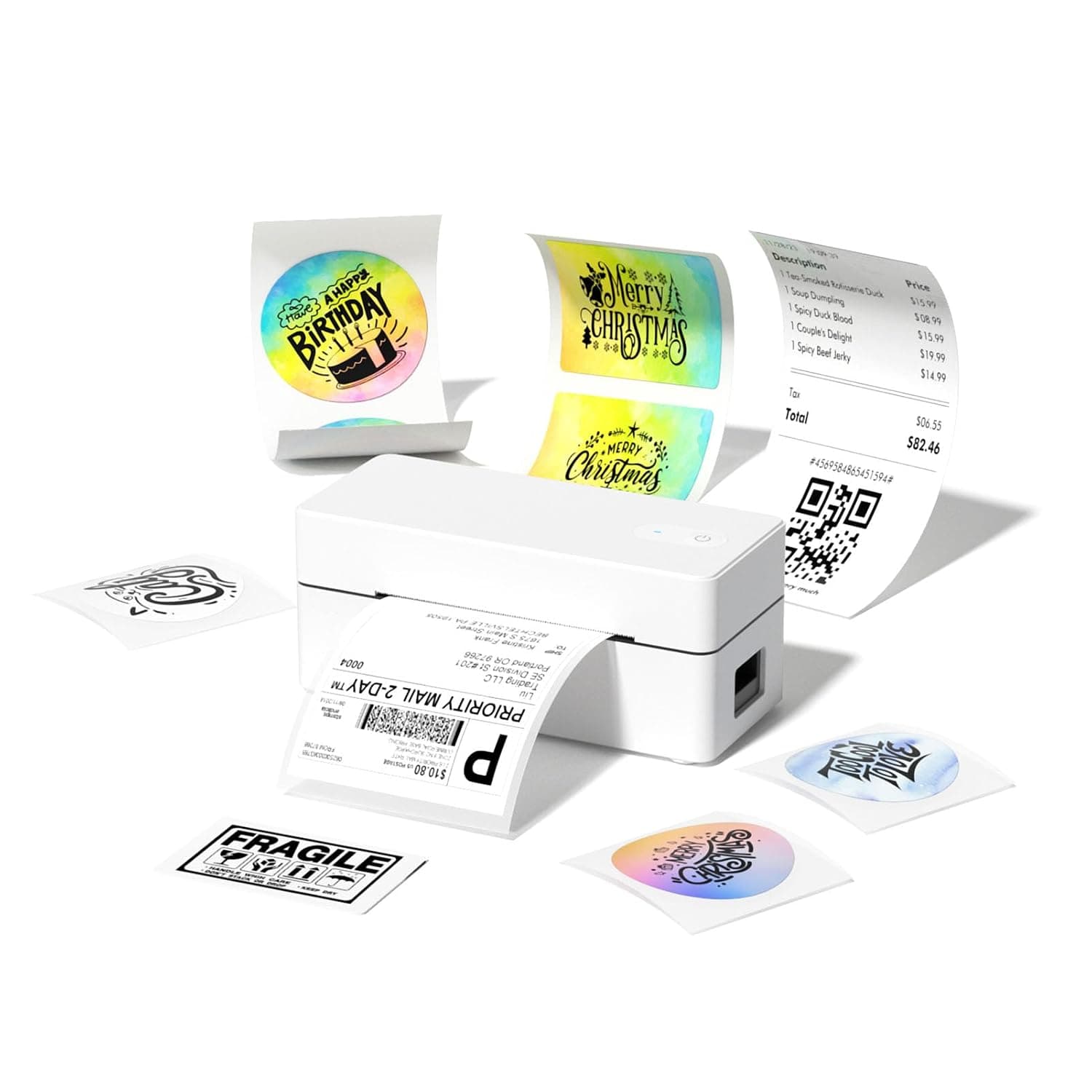 Bluetooth label printer DHL, label printer 4x6 shipping labels printer | Thermal Printer Label Printer for Shopify, Etsy, UPS, Compatible with iOS, Android, Windows, Mac, Supports USB and Bluetooth