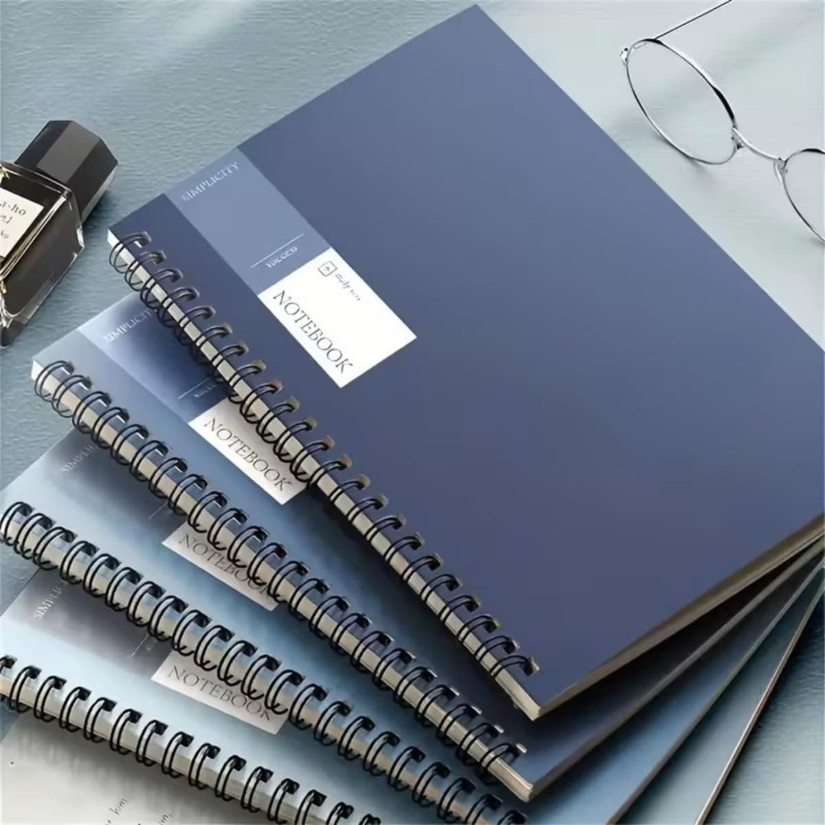 set of 4 gradient blue a5 spiral notebooks - ideal for everyday office tasks - suitable for students and professionals - note-taking and organizing - excellent gift for back to school