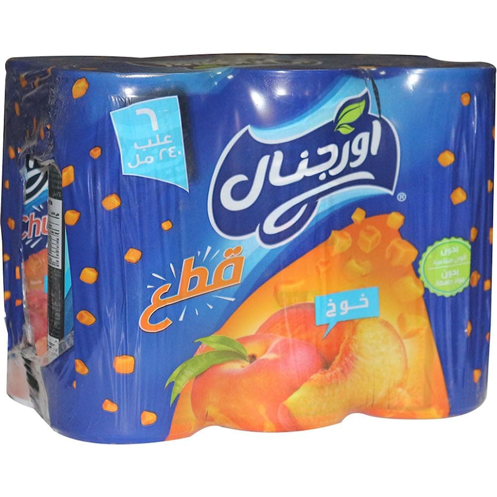 Original Chunks Peach Drink with Fruit Pieces, 240 ml x 6
