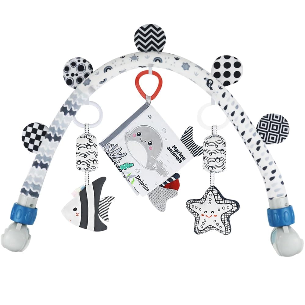 Baby Activity Travel Mobile Arch Toy, Black and White Crib Toys (Ocean)
