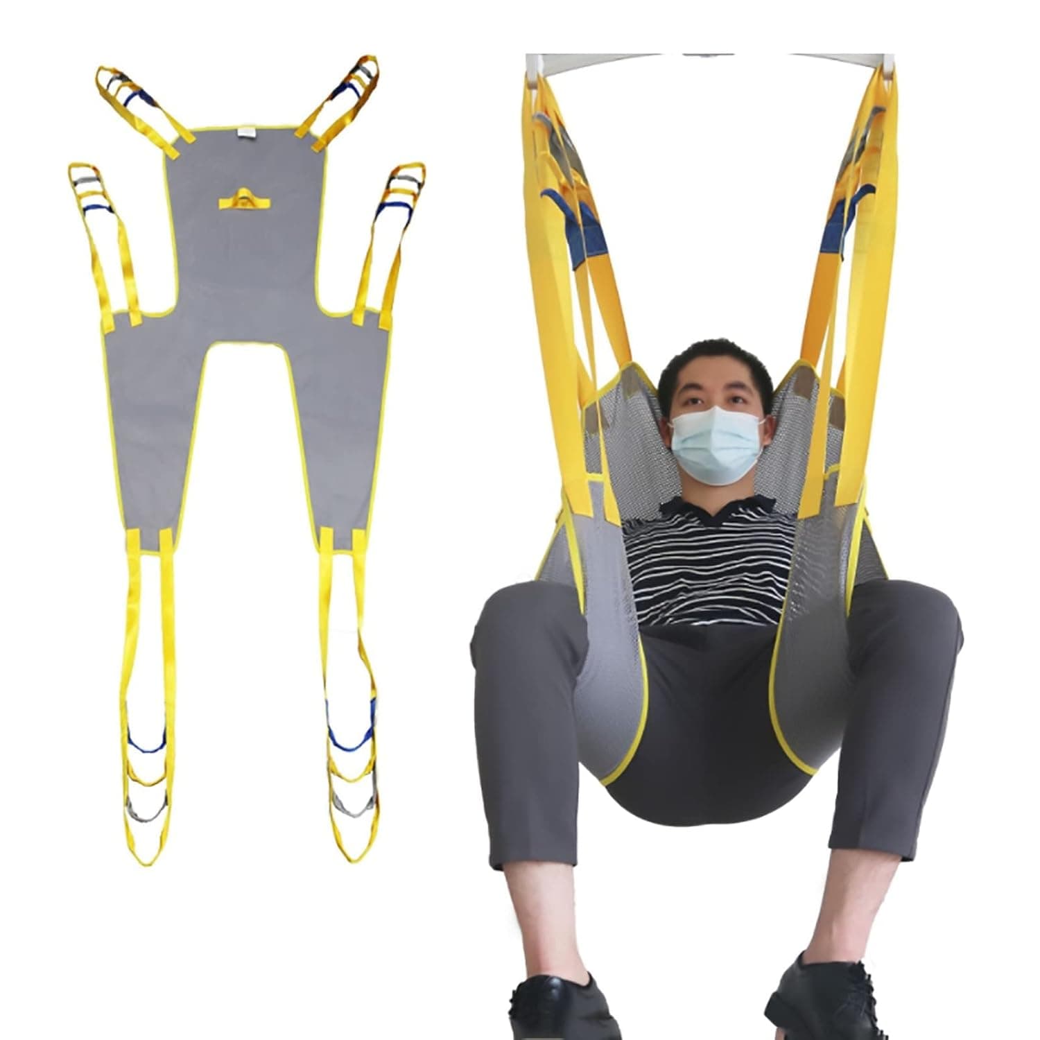 Toileting Sling, mesh patient lift sling bath commode lifter divided leg for disabled patients to take bath