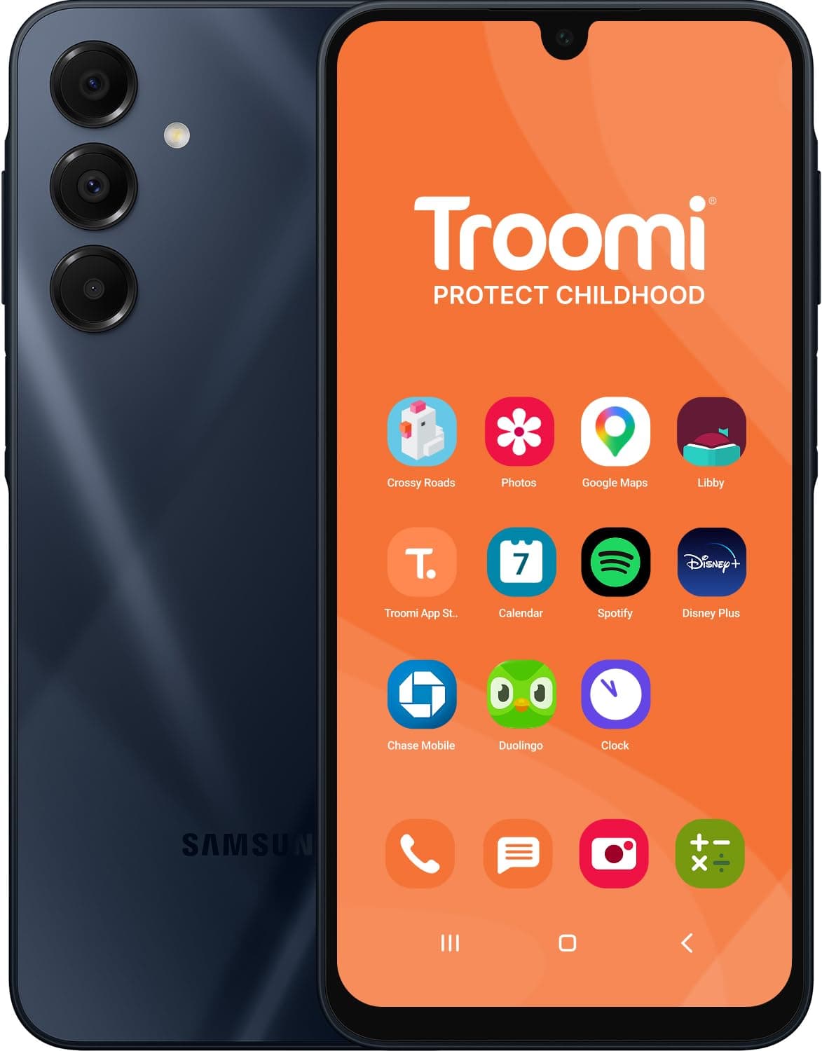 Troomi Safe Phone for Kids (Samsung Galaxy A16) – Parent-Managed Apps, GPS & Text Monitoring – Phone Purchase Only | New Line of Service & Activation Required