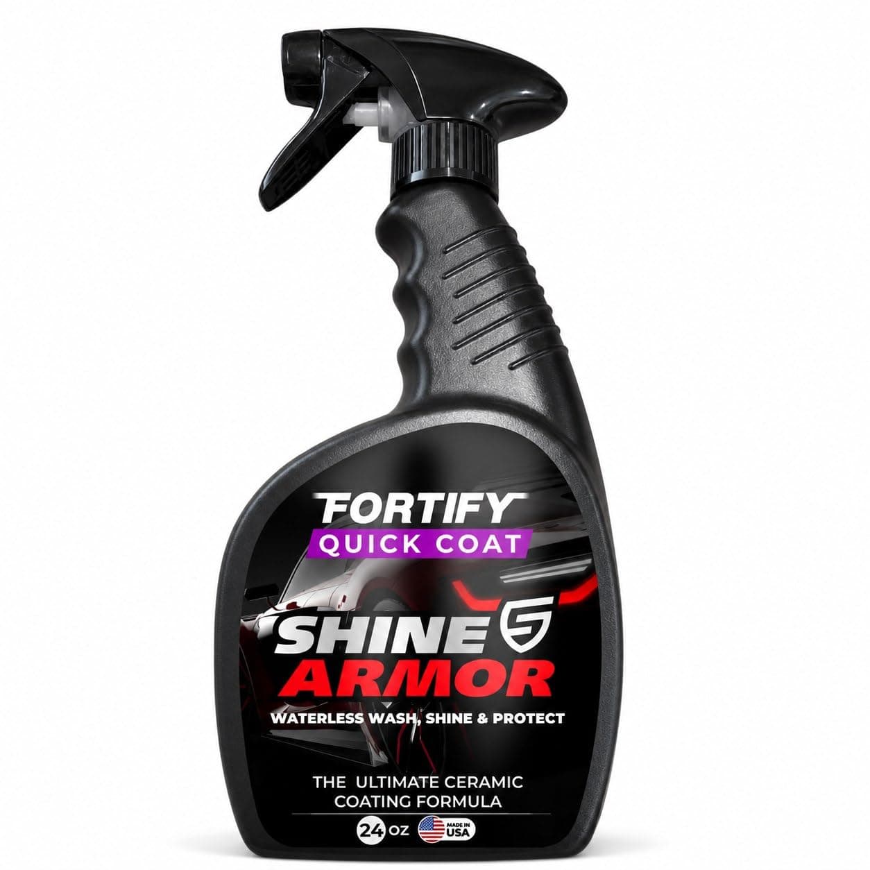 Ceramic Coating Spray - One Bottle Replaces Your Wash, Wax and Sealant | 24 Fl Oz - Extra-Large Waterless Wash, Wax and Polymer Sealant Keeps More Vehicles Glossy, Slick and Protected outdoors