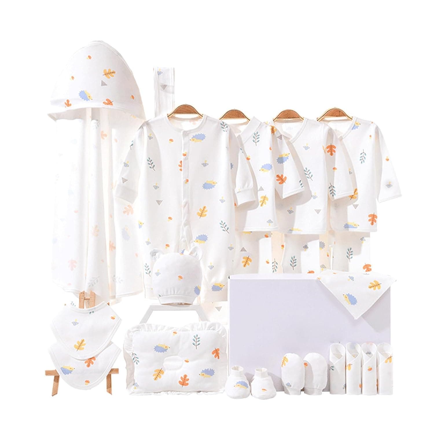 22PCS Newborn Baby Gift Set, Newborn Layette Gift Set for Boys and Girls, Babies Essential Clothes Accessories with Baby Blanket, Cotton, for Spring Summer Autumn Winter Four Seasons