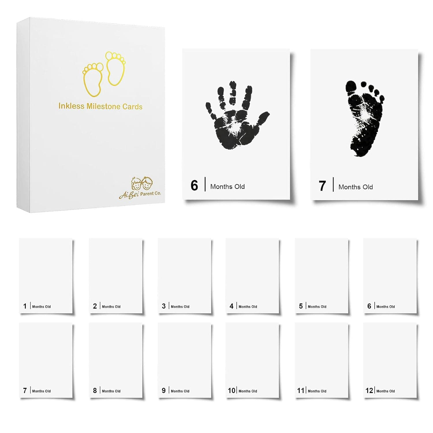 Baby Memory Keepsake Frame, Baby Footprint Frame, Handprint and Footprint Pad, Inkless Printing Board, Fingerprint Pad, Baby Memory Kit, Baby Keepsake Kit, Pack of 15, White Box