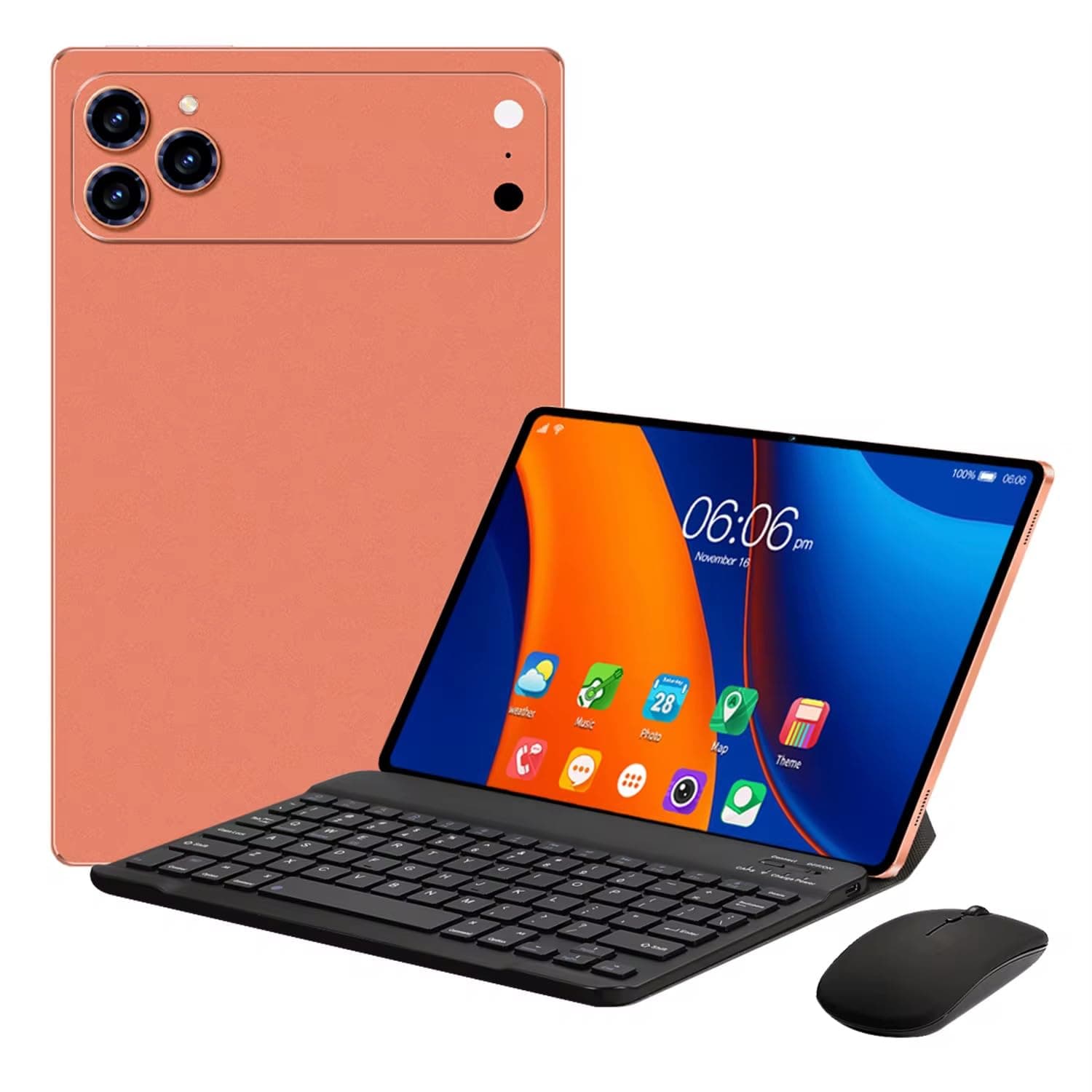 10.1" inches Smart Tablet PC | 17 Air Tab pro max | Wireless Keyboard | RAM 24GB + ROM 1TB | Dual Sim Cards Support (orange)
