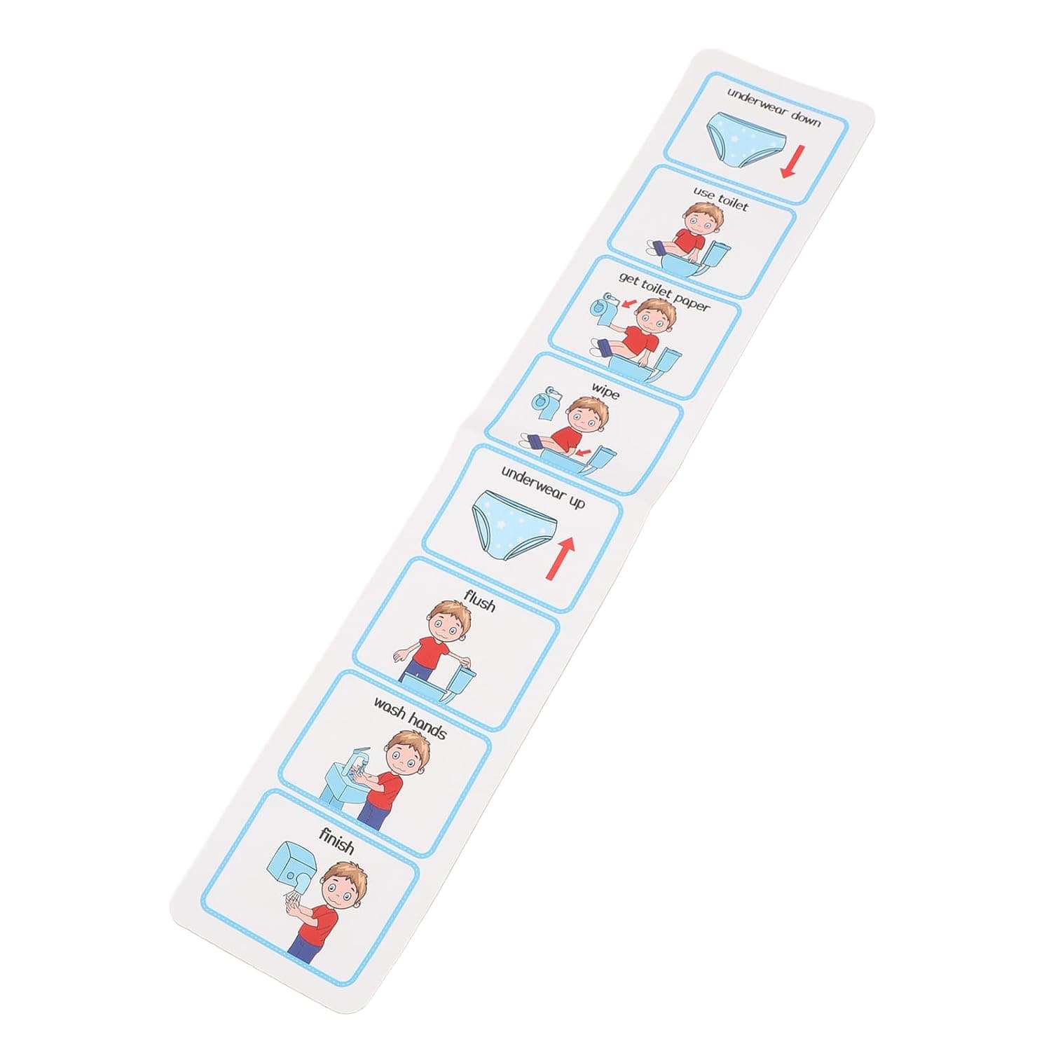 Dpofirs Visual Toilet Training Chart for Children | Step By Step Potty Schedule with Stickers for ASD, ADHD & Autism - Durable Self-Adhesive PVC