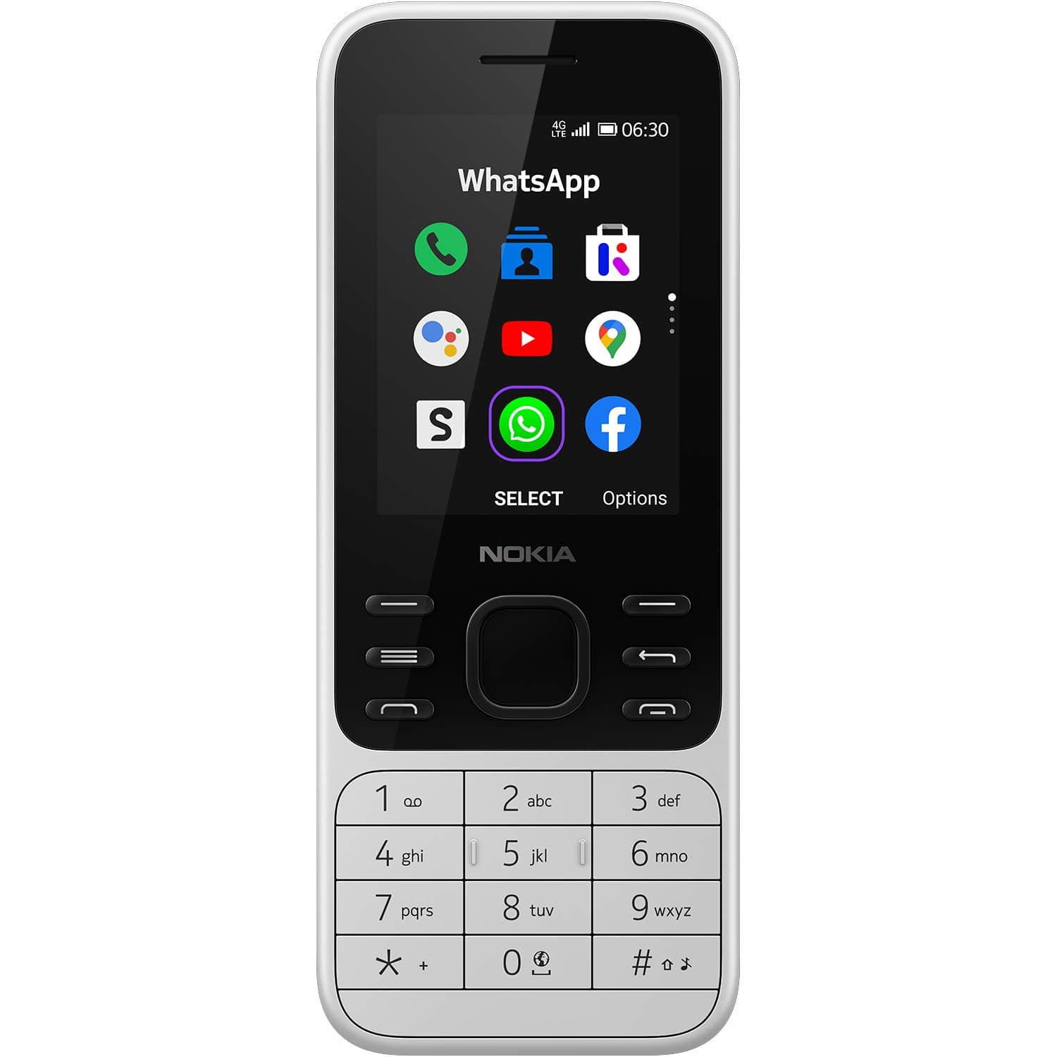Nokia 6300 Single-SIM 4GB ROM + 512MB RAM (GSM Only | No CDMA) Factory Unlocked 4G/LTE Smartphone (White) - International Version
