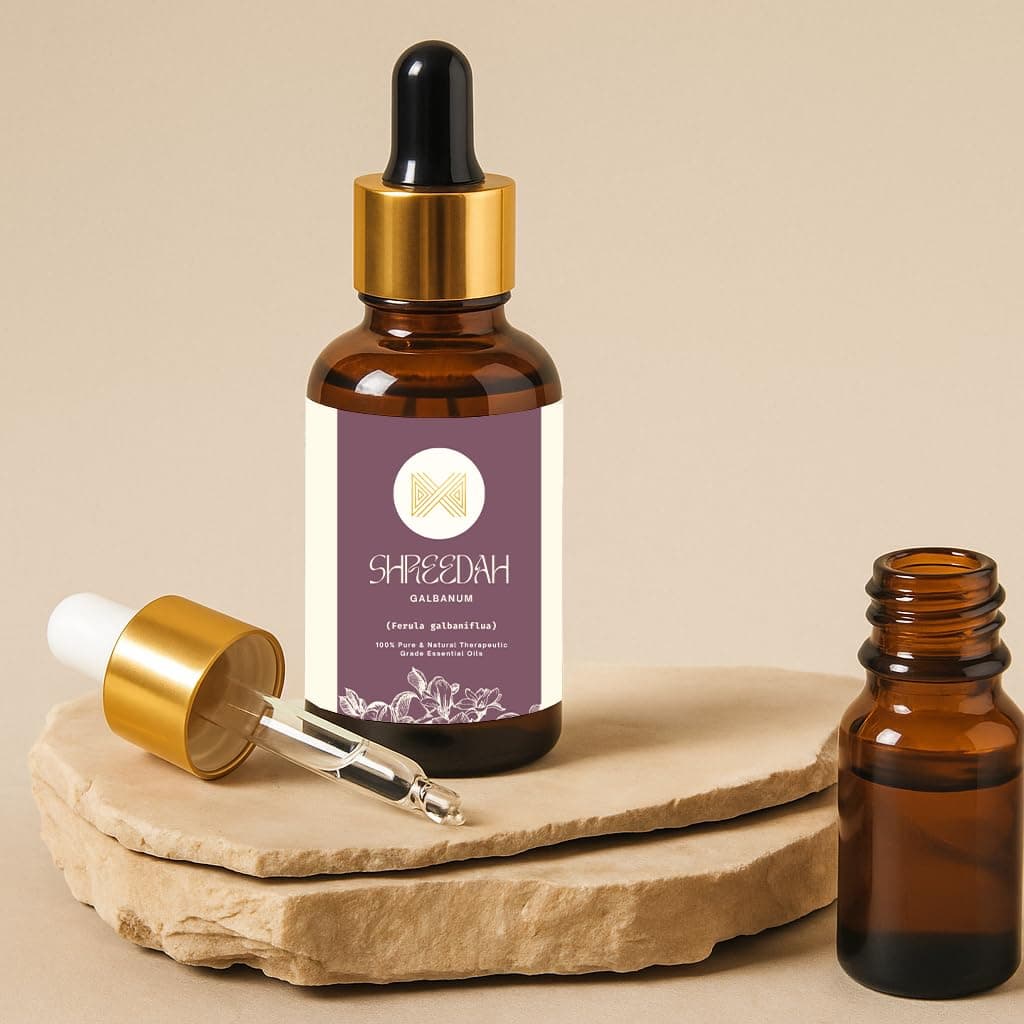 Shreedah Galbanum Essential Oil | Ferula galbaniflua | Pure & Natural Green Earthy Aromatic Oil for Diffuser & Home Fragrance (50m)