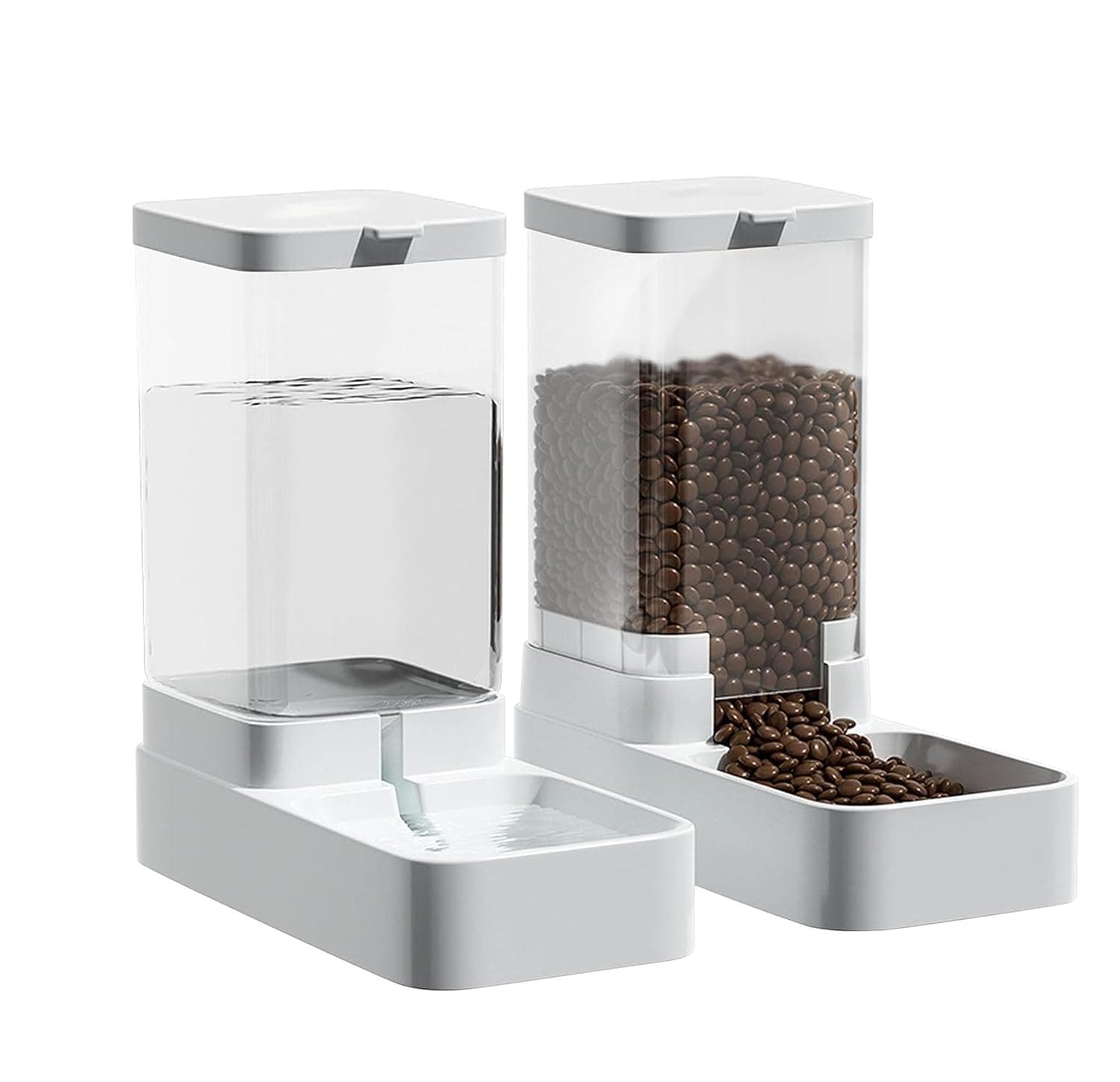 Pet Dog Feeder,3.8L 2.1KG Food Dispenser, Slow Food Dog Automatic Feeding Water Bowl Transparent Food Storage Container for Puppy Kitten Accessories