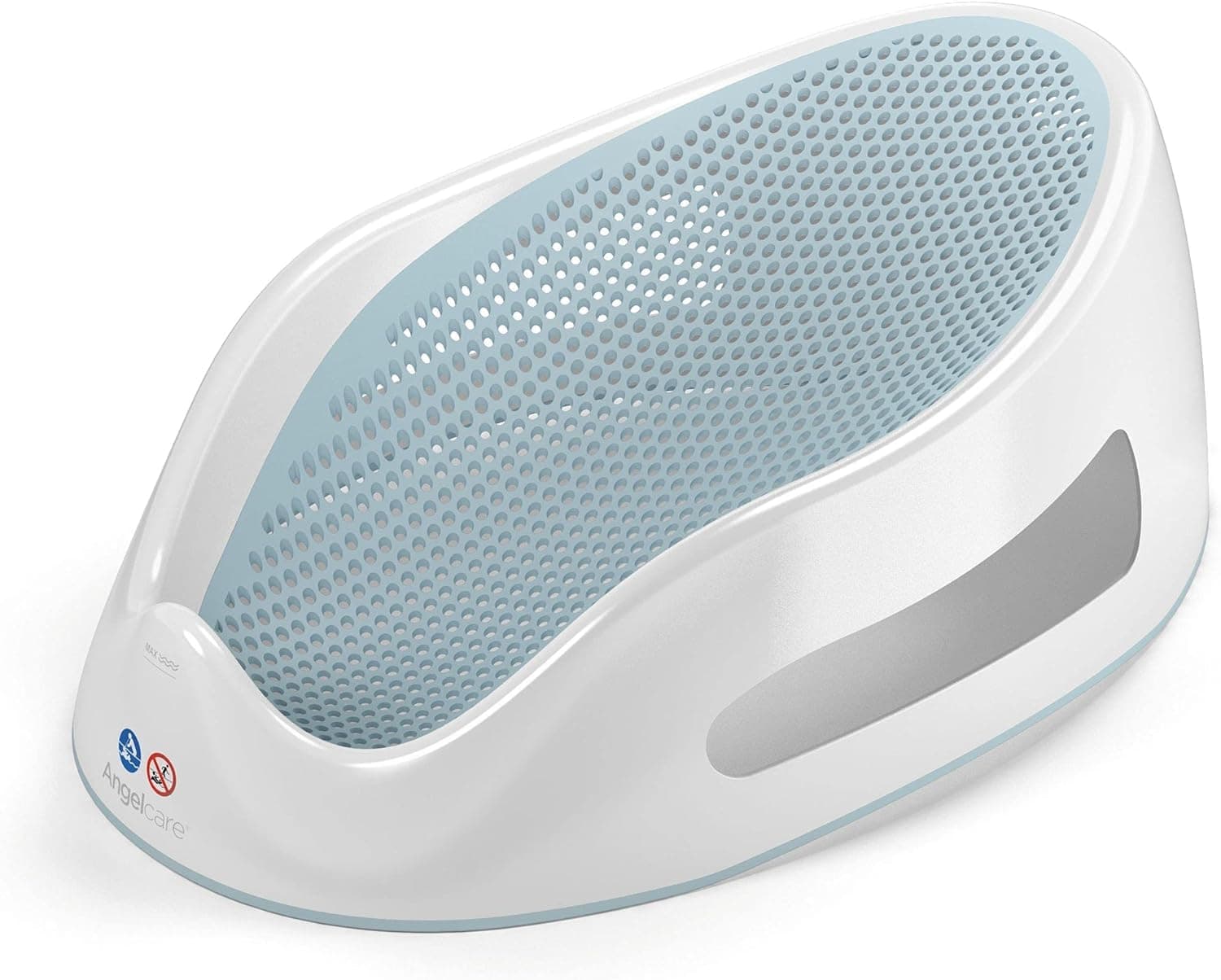 Angelcare Soft Touch Baby Bath Support - Ergonomic, Hygienic, and Safe Bathing Solution for Babies Up to 6 Months - Aqua | Soft Bi-Material Design - Mildew Resistant - For Bathtubs and Showers - Wrap Around Shape - From Birth - Blue