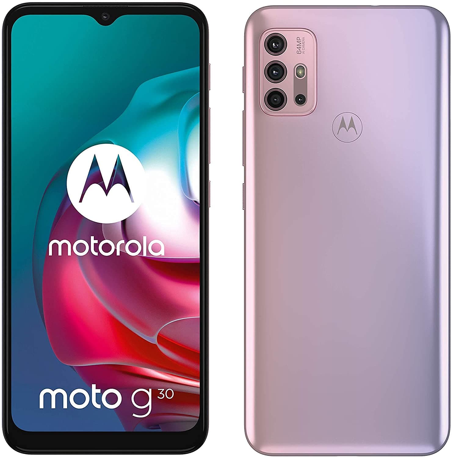 Motorola Moto G30 Dual Sim 128GB ROM + 4GB RAM (GSM Only | No CDMA) Factory Unlocked 4G/LTE Smartphone (Pastel Sky/White) - International Version