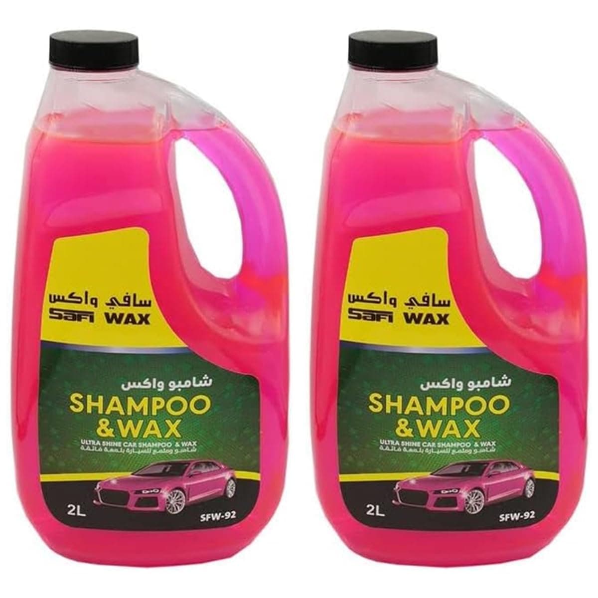 Combo Offer - 2 Pack Car Shampoo and Wax 2L Each, High Gloss Car Wash Soap, Vehicle Cleaning Shampoo with Wax Finish, Exterior Cleaner for Cars, SUVs, Trucks and Motorcycles