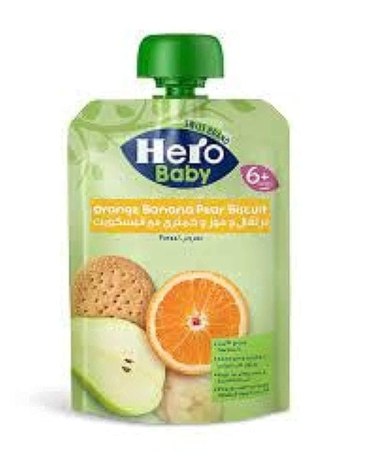 Hero Orange Banana Pear Biscuit Puree in Pouch 100 g