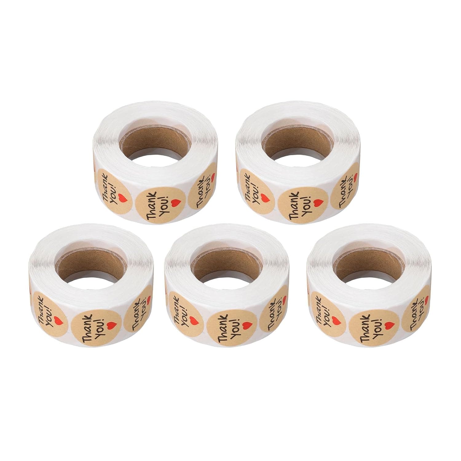 Round Kraft Paper Stickers, 2.5 cm Diameter, Self-Adhesive Labels for Crafts Gift Wrapping, Total 2500 Pieces, for Birthdays and Holidays