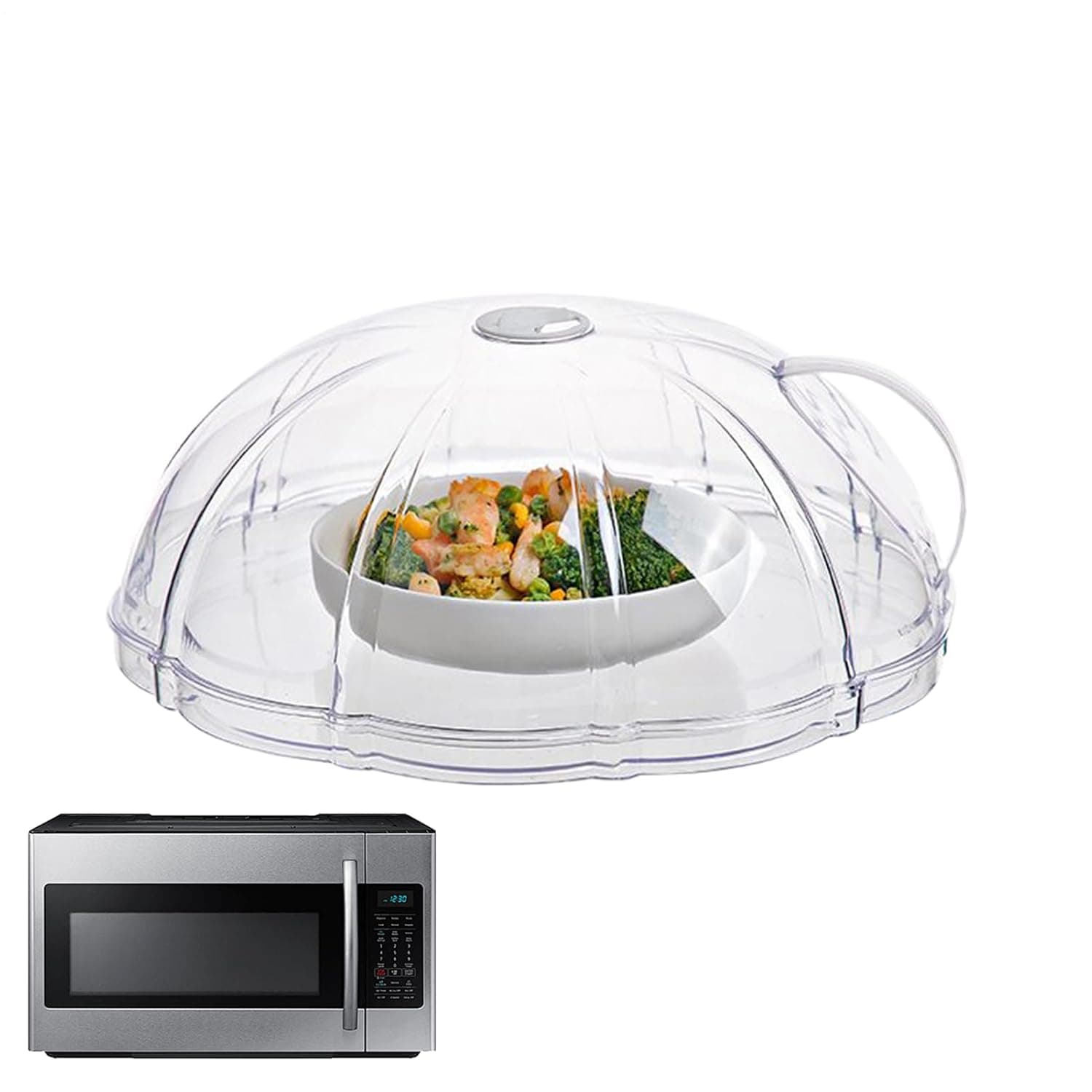 Microwave Dish Cover Heat-Resistant Splash-Proof Space-Saving | Plate Guard Oven Multifunctional, Microwave, Oven, Stove, Meal-prep, Kitchen, Home