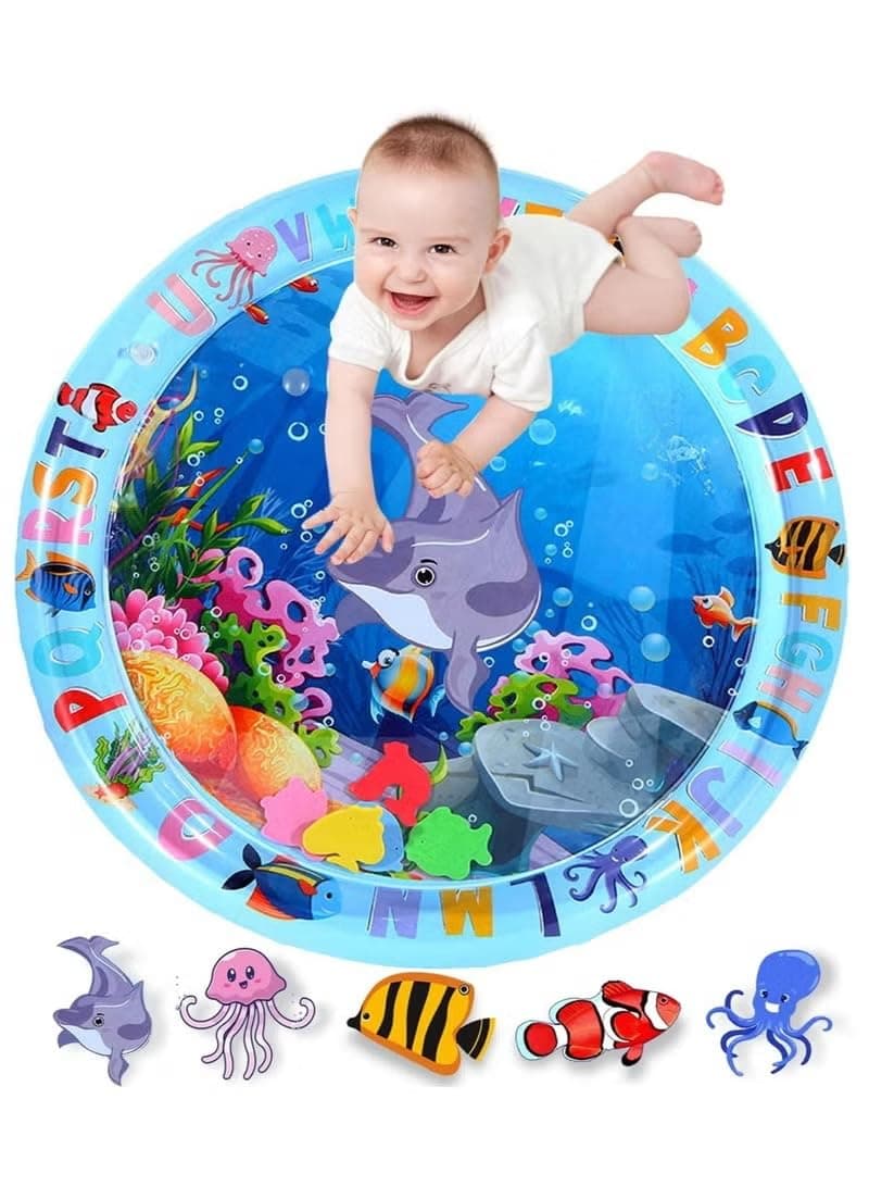 Baby Tummy Time Water Mat, Inflatable Play Mat for Early Development, Sensory Toy, Visual Stimulation, for Toddlers Aged 3-12 Months