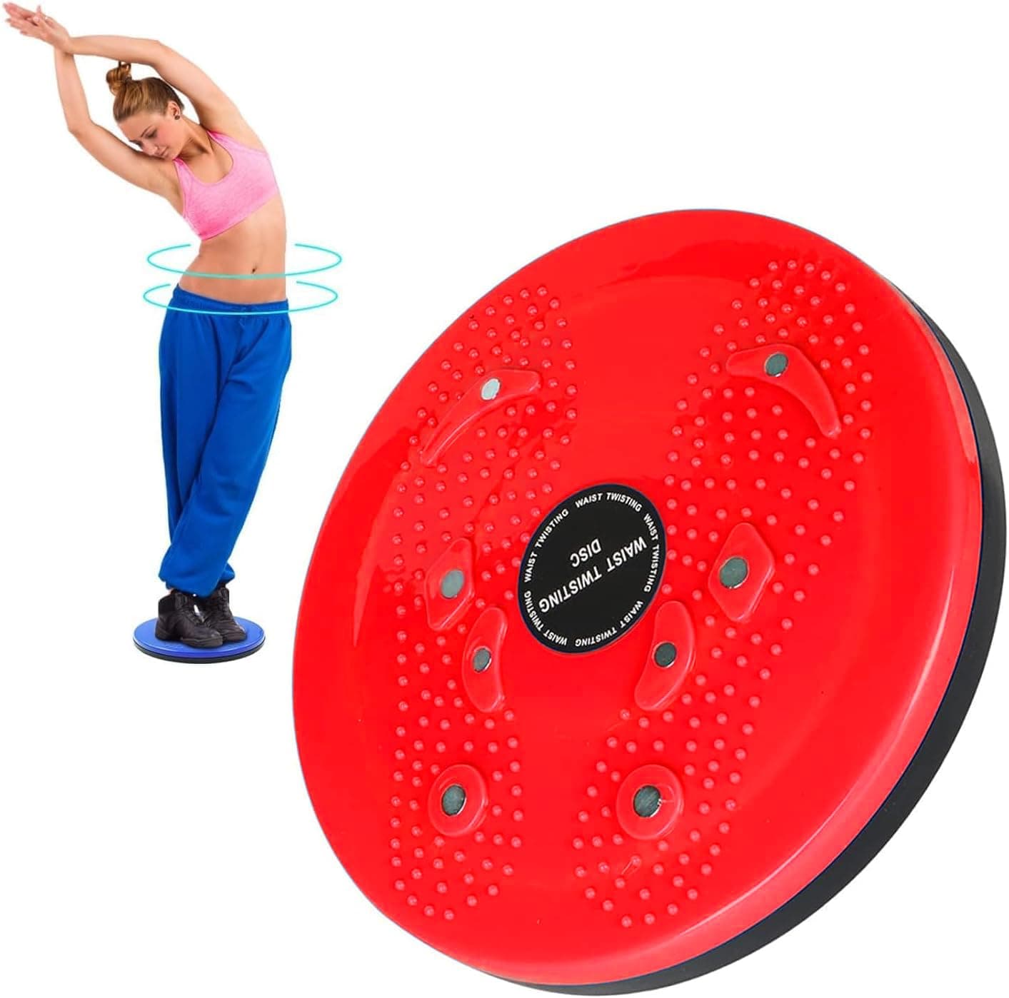 ALCOACH Twist Board Waist Trainer, Twisting Waist Disc Exercise Twist Board Machine Blue Body Shaping Twister Rotating Board Female Twister Sports Equipment for Training Legs and Waist Core