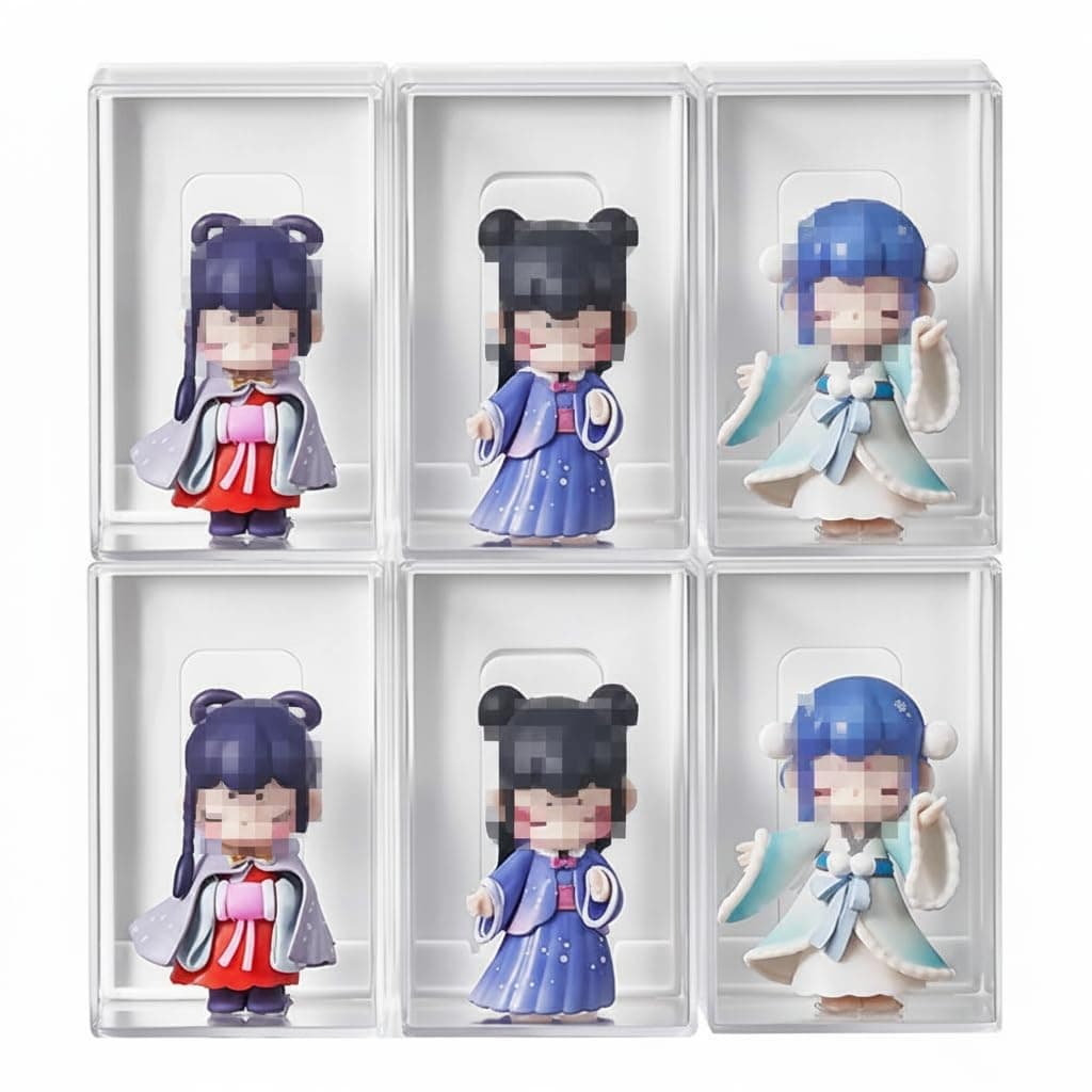 6Pcs Acrylic Display Case For Figures, Clear Display Box With ID Card Slot, Wall Mounted Clear Box Dust Proof Display Cabinet Organizer For Mini Toys Action Figures Collectibles (White)