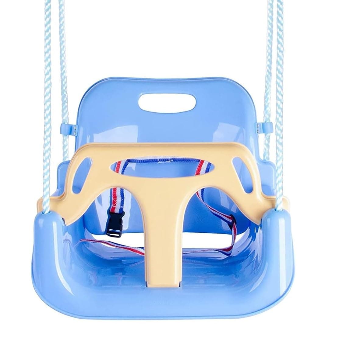 Funz 3-in-1 Toddler Swing Seat Baby Swing Outdoor Anti-Flip Snug & Secure Detachable Infants to Teens Kids Swing Seat for Indoor Outdoor Sky Blue