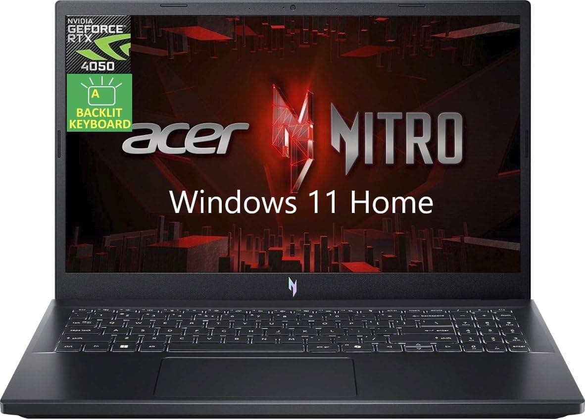 acer Nitro V 15.6" FHD Gaming Laptop, Intel Core i5-13420H, GeForce RTX 4050, 16GB RAM 512GB SSD, 128gb 9H Docking Station, Webcam, Wi-Fi, Backlit Keyboard, Bluetooth, Windows 11 Home, Black
