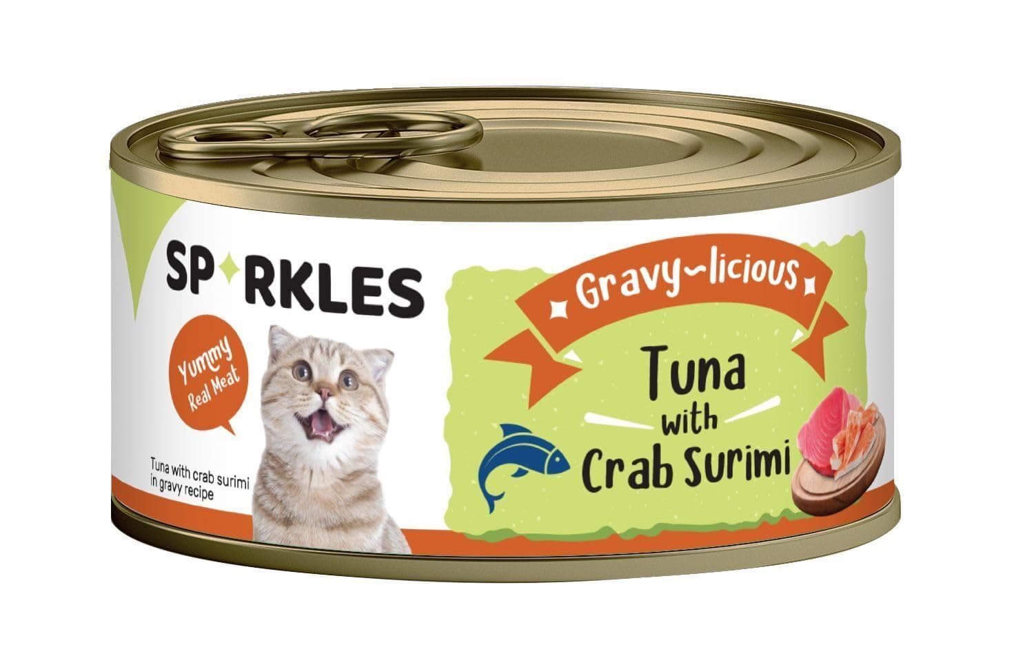 Sparkles | Wet Food for Adult Cat with Tuna and Crab Surimi in Gravy 80g