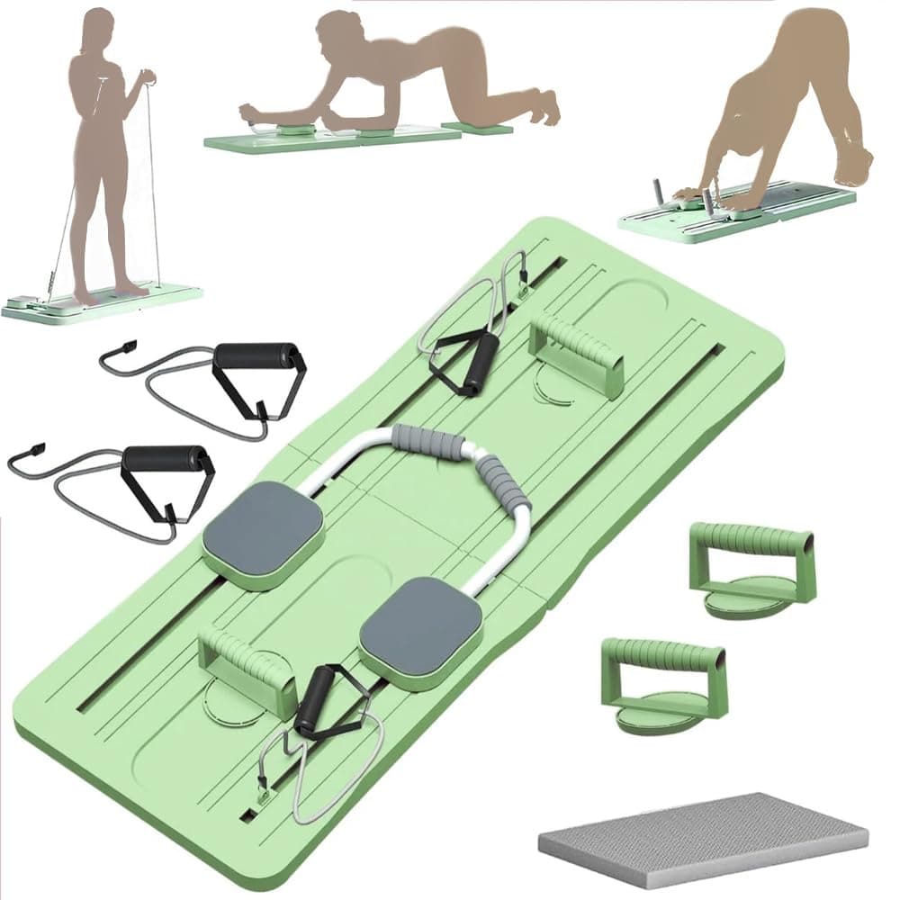 5 in 1 Pilates Board Foldable Push Up Abdominal Arm Strengthener Home Training Plank Multifunctional Fitness Balance Board for Strength Core and Buttocks