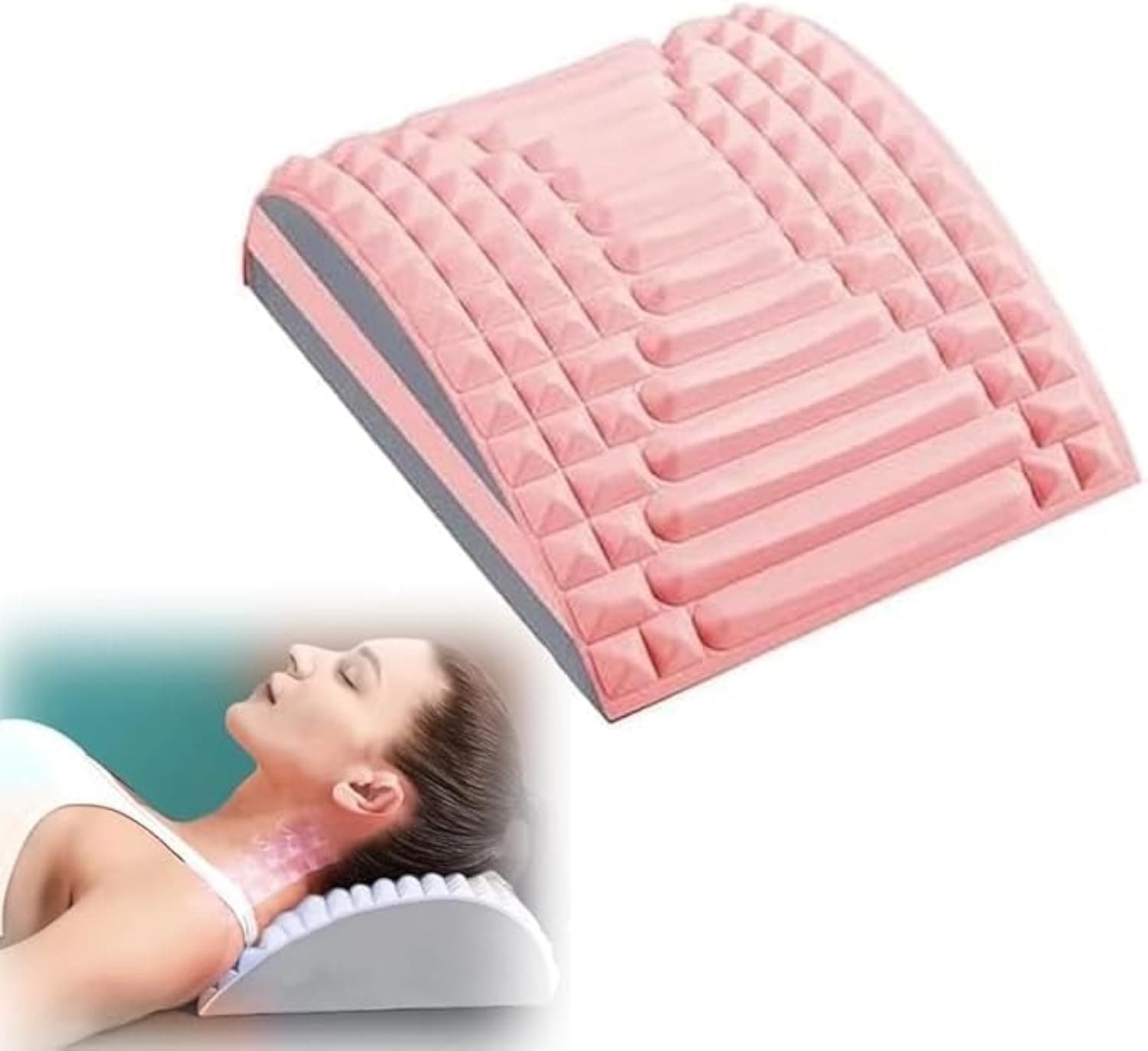 Neck & Back Stretcher, Back Neck Cracker for Lower Back Pain Relief, Multi-Level Adjustable Spine Board, Waist Massage Relaxation Yoga Stretcher