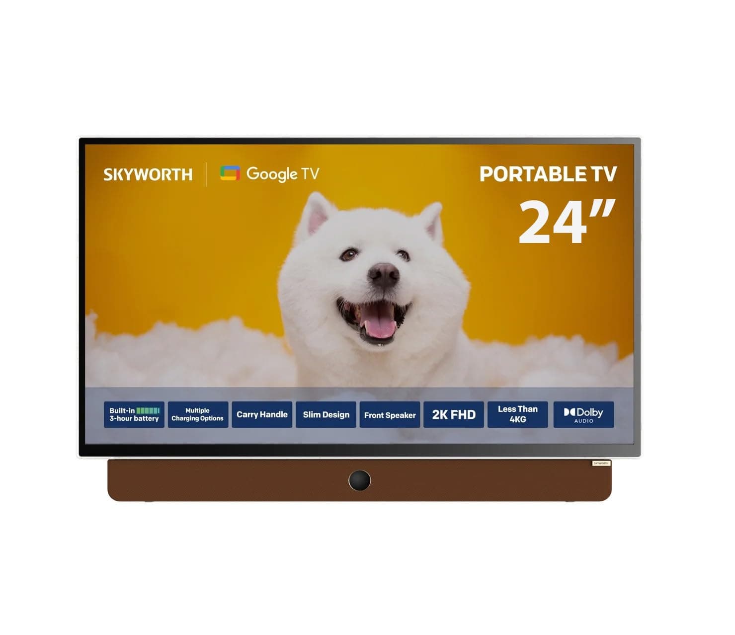 24" FHD Lifestyle Smart TV, Camping/Outdoor TV, Google TV, 60Hz, Built-in up to 3 Hrs Battery, 2-Year Warranty, 24LP60G White