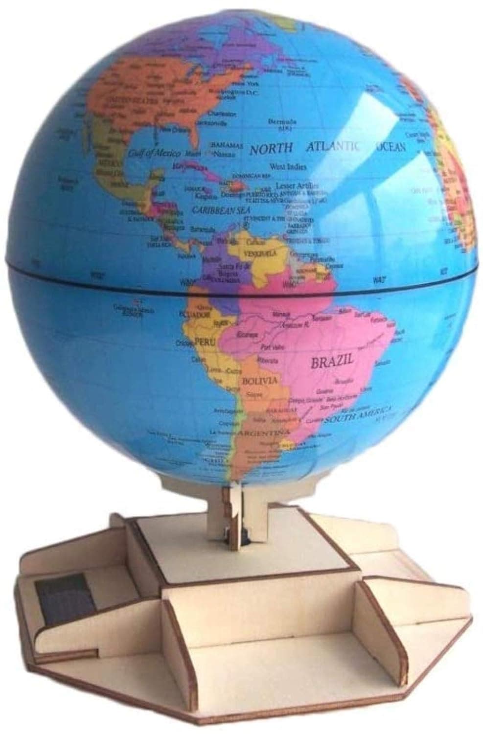 Illuminated World Globe Diy Solar Assembled Rotating Globe Teaching Aids Need Light Will Turn World Map Educational Tool For School Children Family