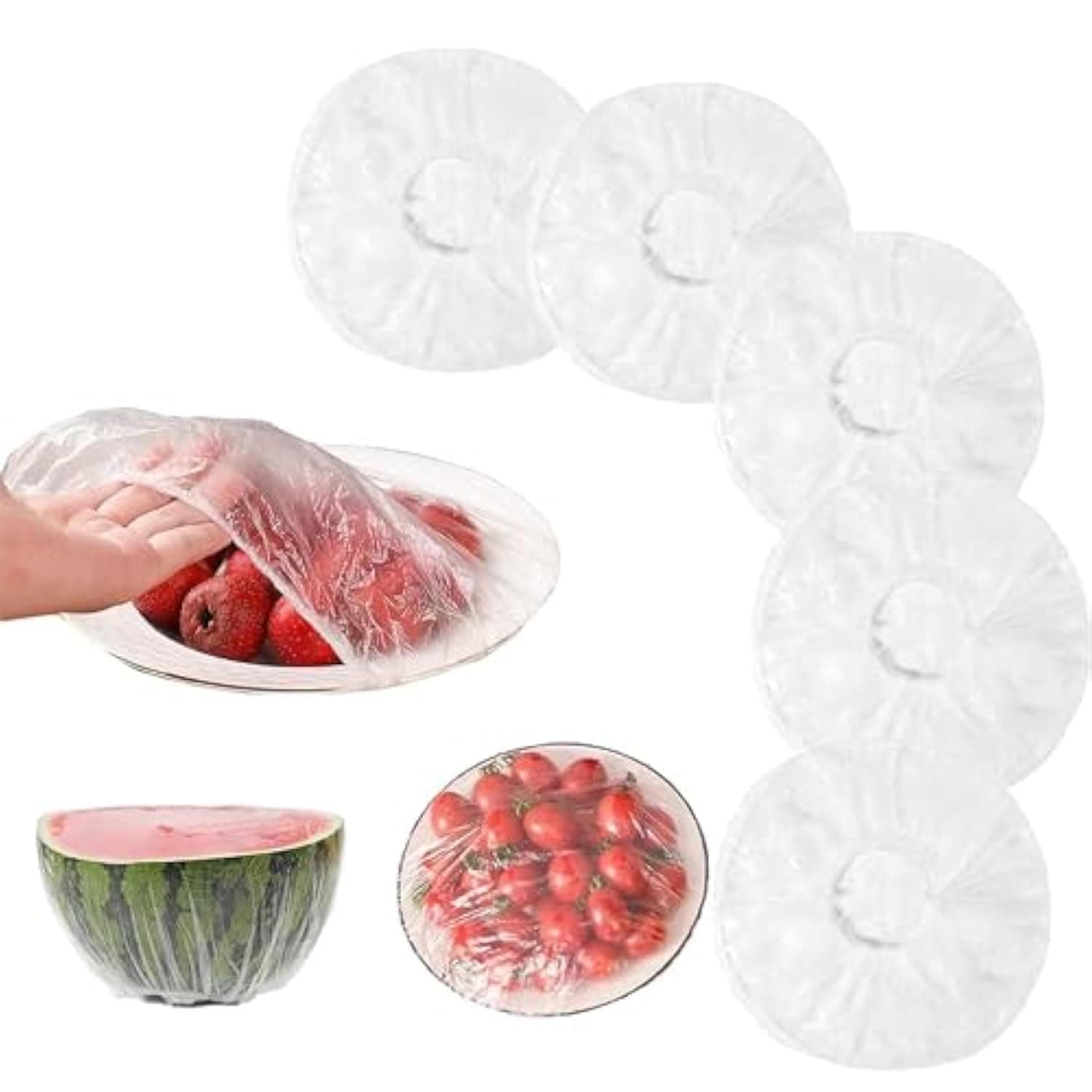 Fresh Keeping Bags Food Cover 100PCS, Reusable Bowl COVERS Stretch Lids for Food Containers, Elastic Food Storage for Meal Prep Dish Plate Plastic CoverS Family Outdoor Picnic Transparent