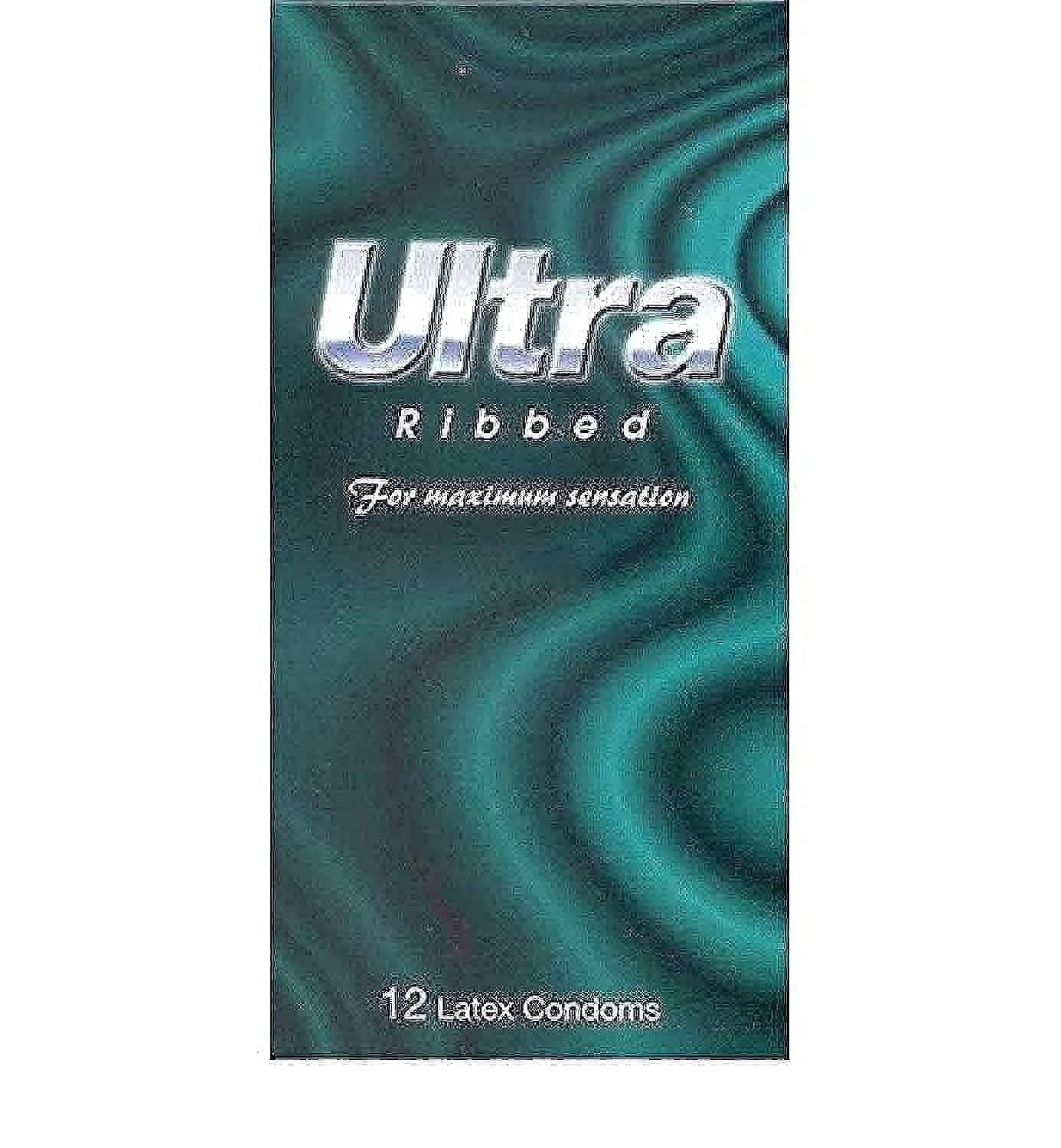 Ultra Condoms 12 Pieces, Ribbed