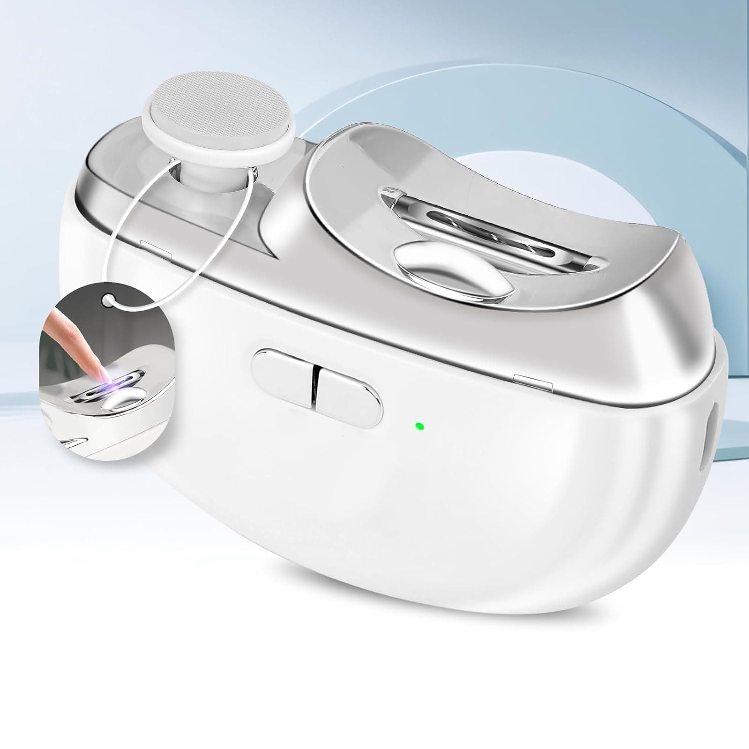 Electric Baby Nail Clippers - 3 in 1 Nail Clippers, Polisher and Clip Storage with LED USB Rechargeable and 2 Speeds for Babies, Kids, Adults, Elderly, Caregivers