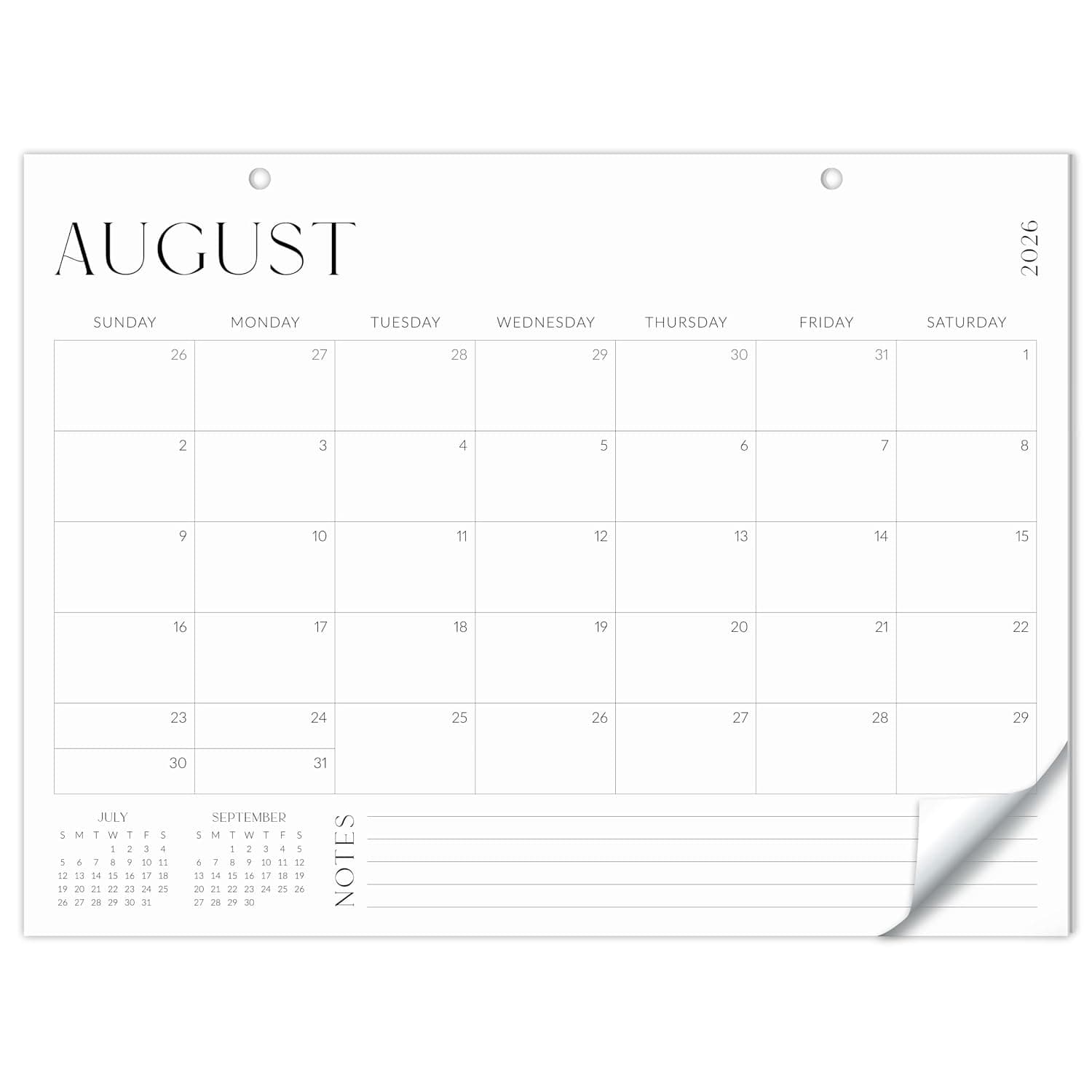 Aesthetic 2026-2027 Desk Calendar - Runs From June 2026 Until December 2027 | Large Minimalistic Office Desktop or Wall Calendar 16 X 12 Inches for Easy Organizing