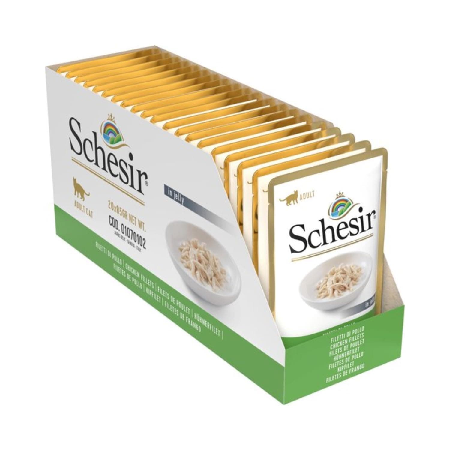 Schesir Chicken Fillets Adult Cat Wet Food 20 x 85 g