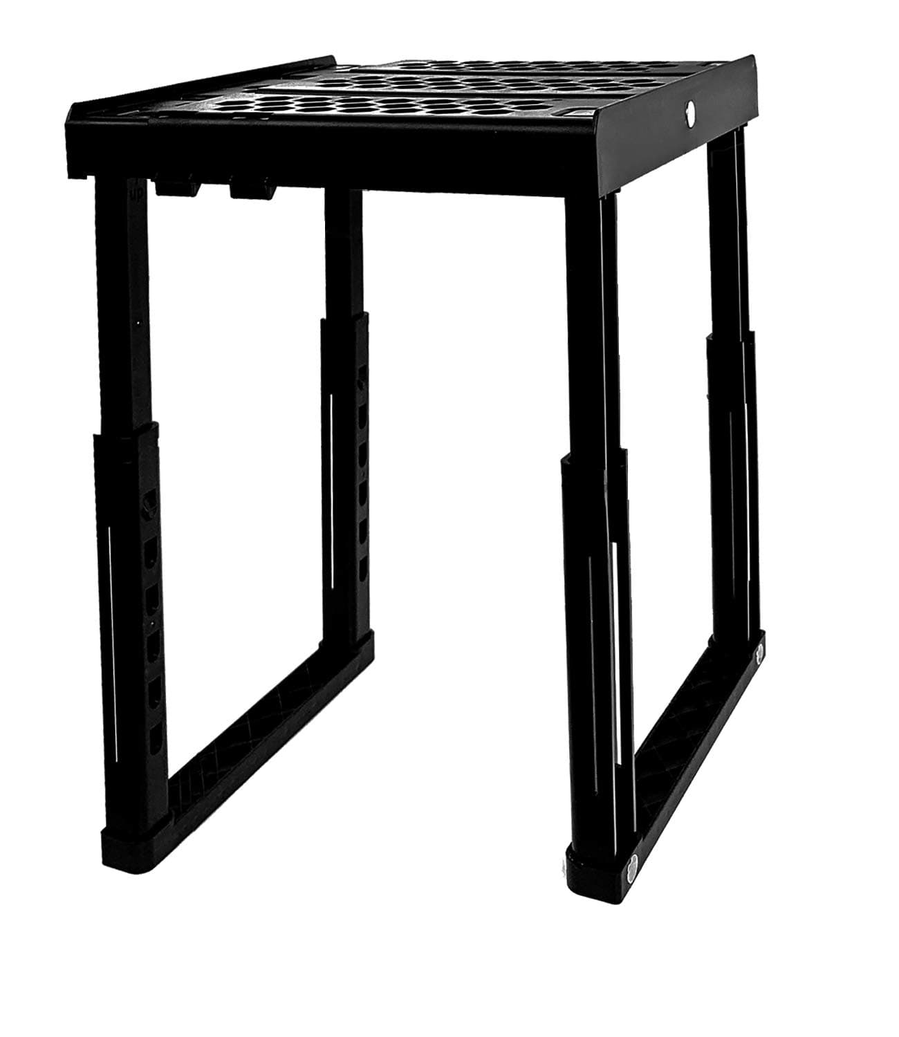 Piffny Locker Organizer Shelf, Adjustable Width and Height, Stackable, Ideal Locker Shelf for School, Office, Gym Lockers, or Even Kitchen Cabinets & Under Sink Organization (Black)