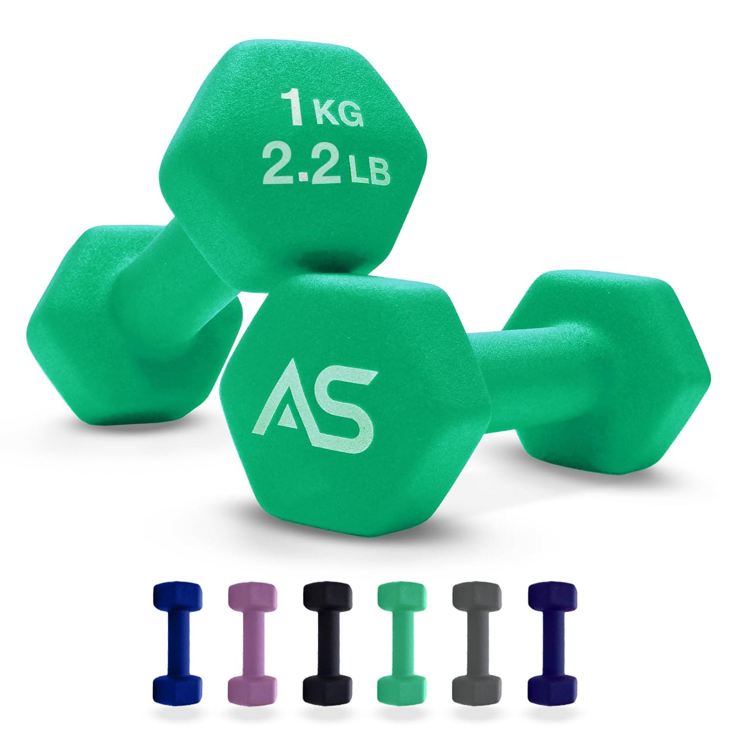 Allure Sphere Neoprene Dumbbell Set For Home Gym Exercise - Anti Slip Fitness Equipment For Pilates, Cardio, Training - Anti Sweat Hex Dumbbells in 1Kg 2Kg 3Kg 4Kg 5Kg In Pair