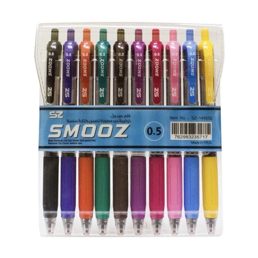 10-Color 0.5 mm Gel Ink Pen 10-Pieces, Multicolor