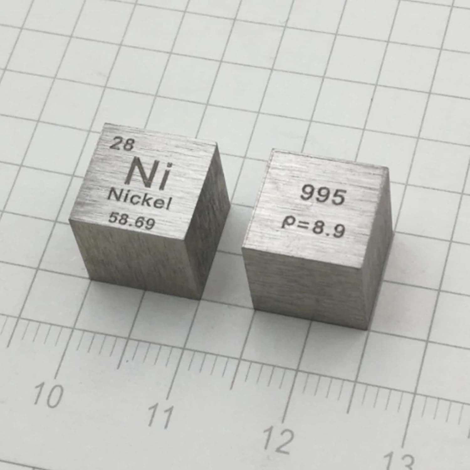 10 mm Nickel Metal Cube 99.5% Pure for Lab Experiment Material, Personal Hobbies and Collection 1pcs