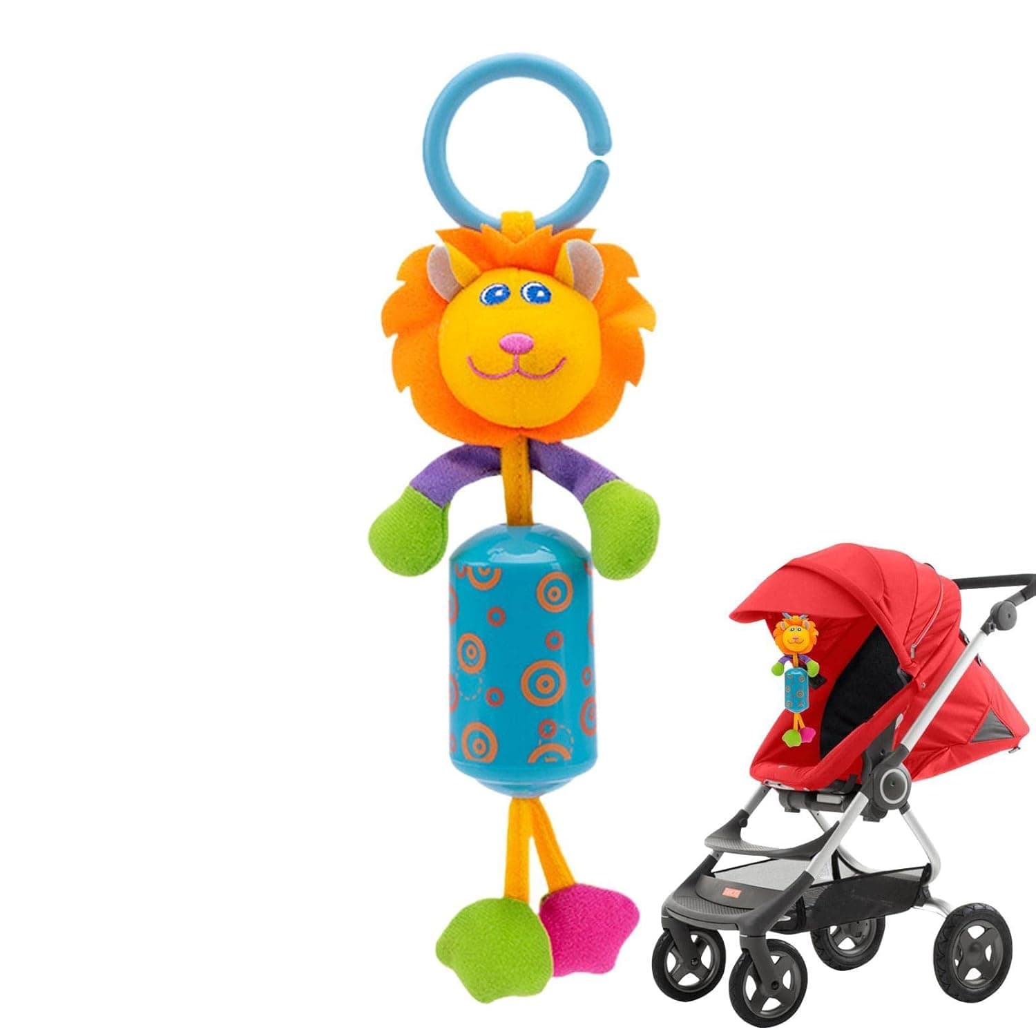 Stroller Hanging Toy - Colorful Rattles Stroller Car Seat Toy | Infant Activity Plush Toys for Kid Infant Crib Cot Pram, Educational Toys