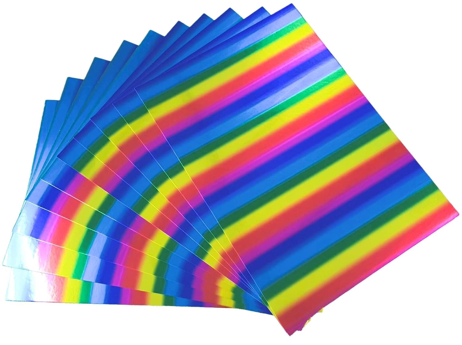 10pcs A4 Sheets Rainbow Mirror foil Holographic Laser Sparkling Cardstock Card Making DIY Material Craftwork Scrapbooking Gift Wrapping Box