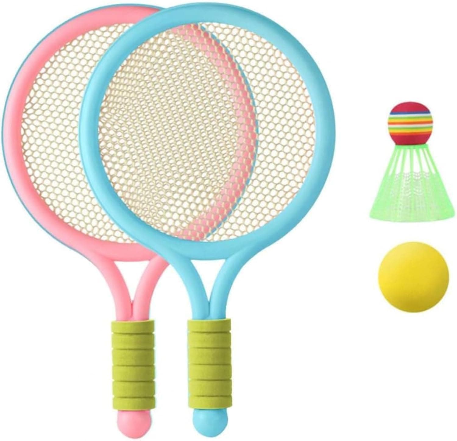Kids Tennis Racket Set Plastic Toddlers Badminton Racquet with Badminton Ball Tennis Ball Racquets