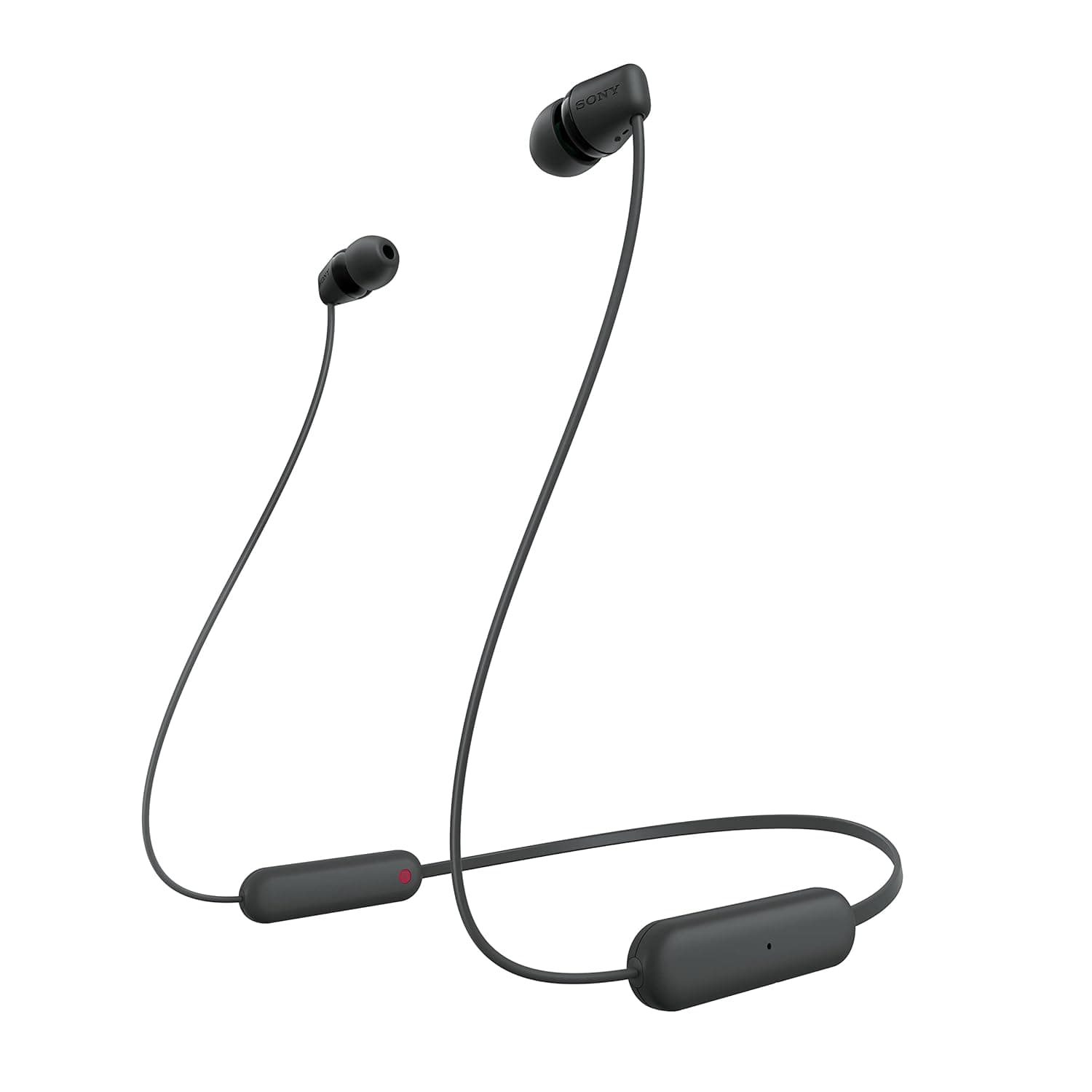 Sony WI-C100 Wireless in-Ear Bluetooth Headphones with Built-in Microphone, Black, Medium, WI-C100/B