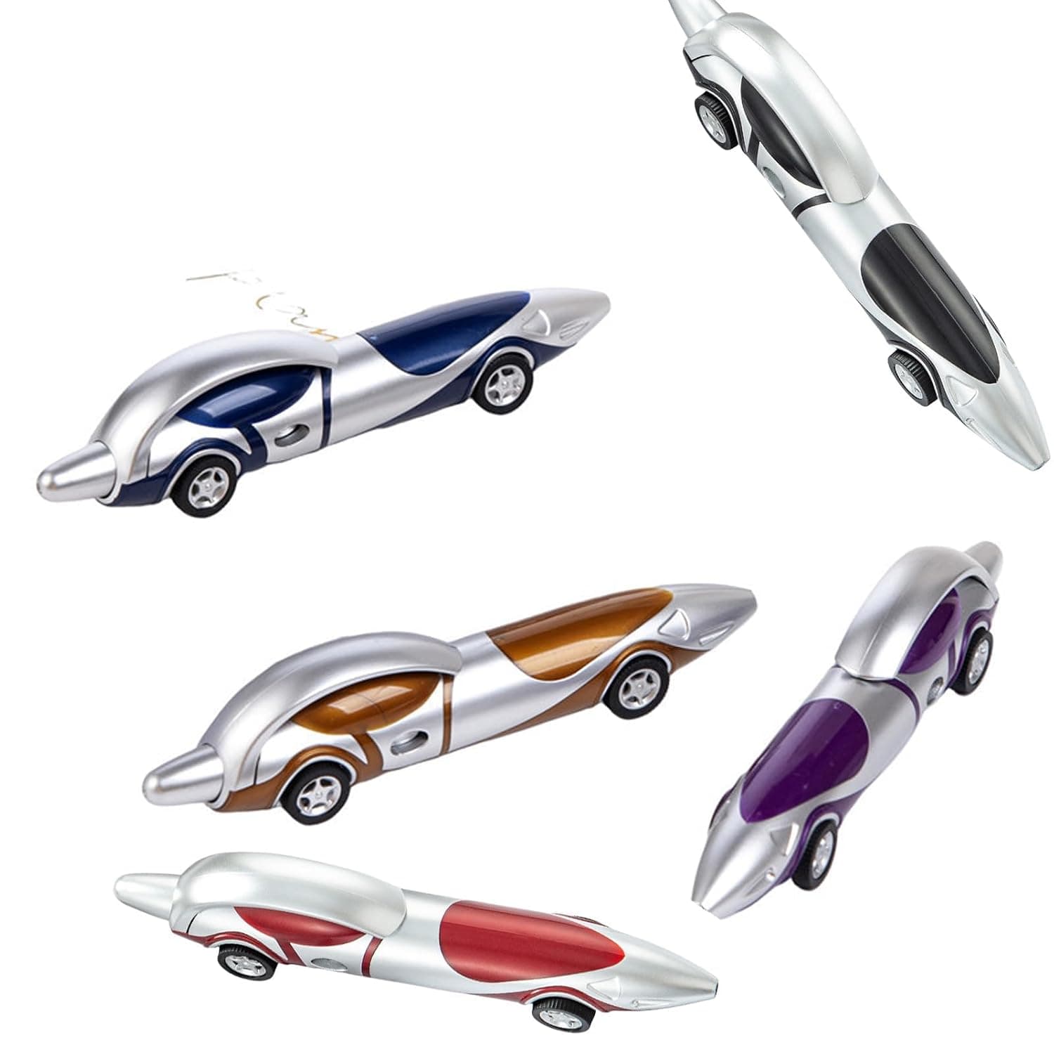 Bolivia's Car Ballpoint Pen, 5 Pack Novelty Car Shape Pens, Creative Stationery Gift Set for Boys and Girls, Smooth Ink Pens for School, Office and Party Favors