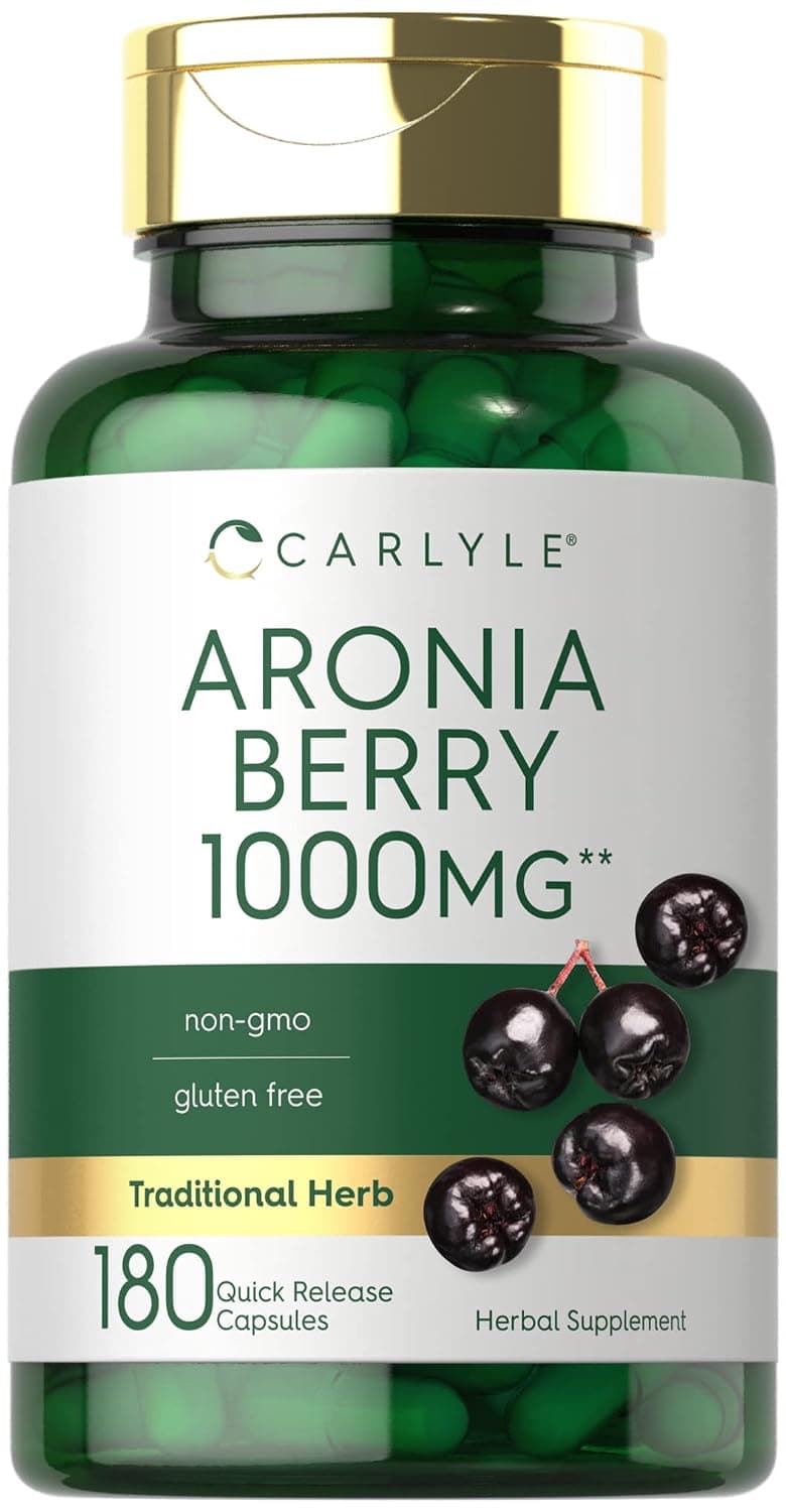Carlyle Aronia Berry Capsules 1000mg | 180 Tablets | Aronia Extract | Non-GMO & Gluten Free Supplement