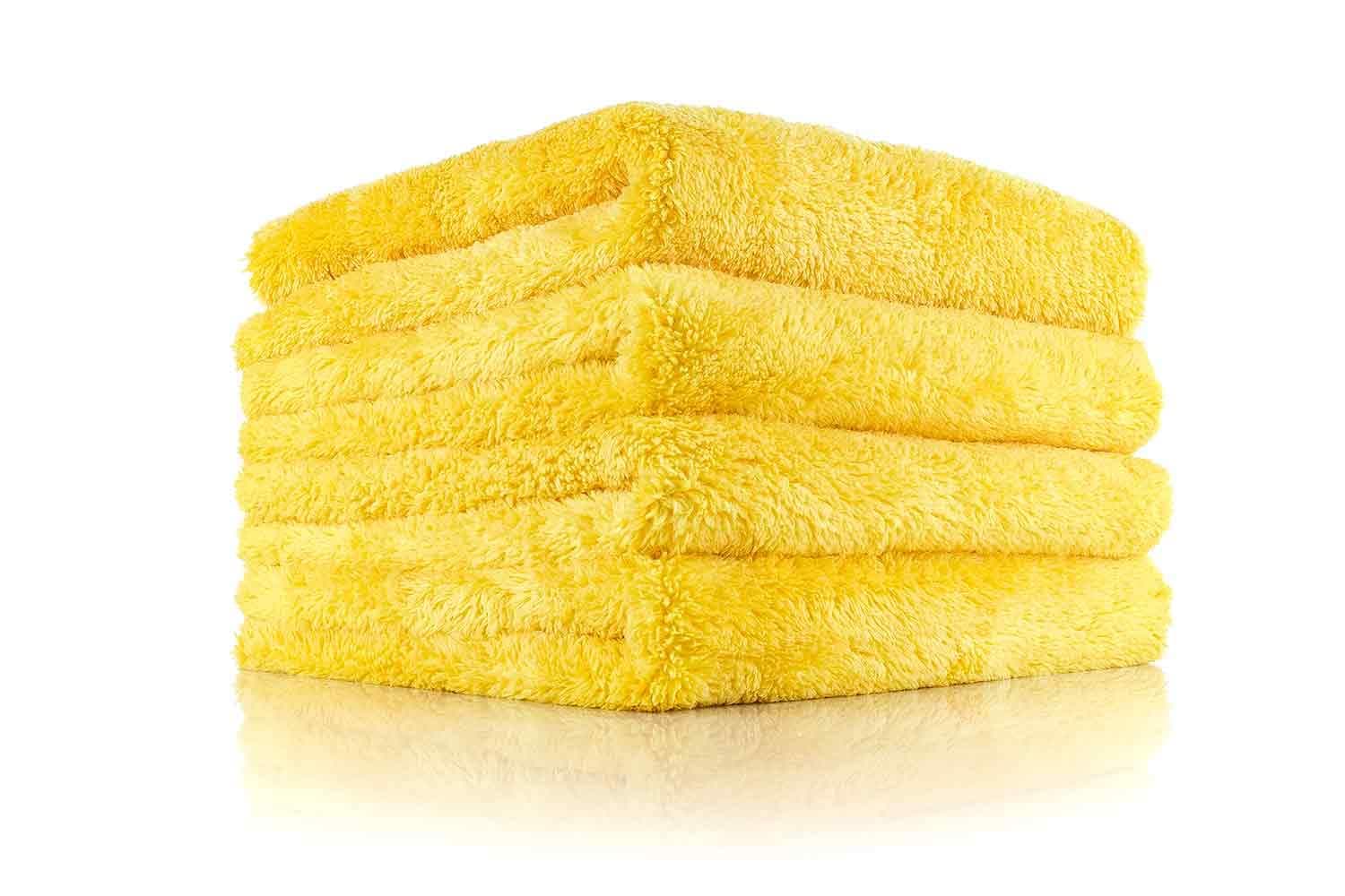 The Rag Company - Eagle Edgeless 500 - Professional Korean 70/30 Blend, Super Plush Microfiber Detailing Towels, Circular Knit Weave, 500gsm, 16in x 16in, Gold (4-Pack)
